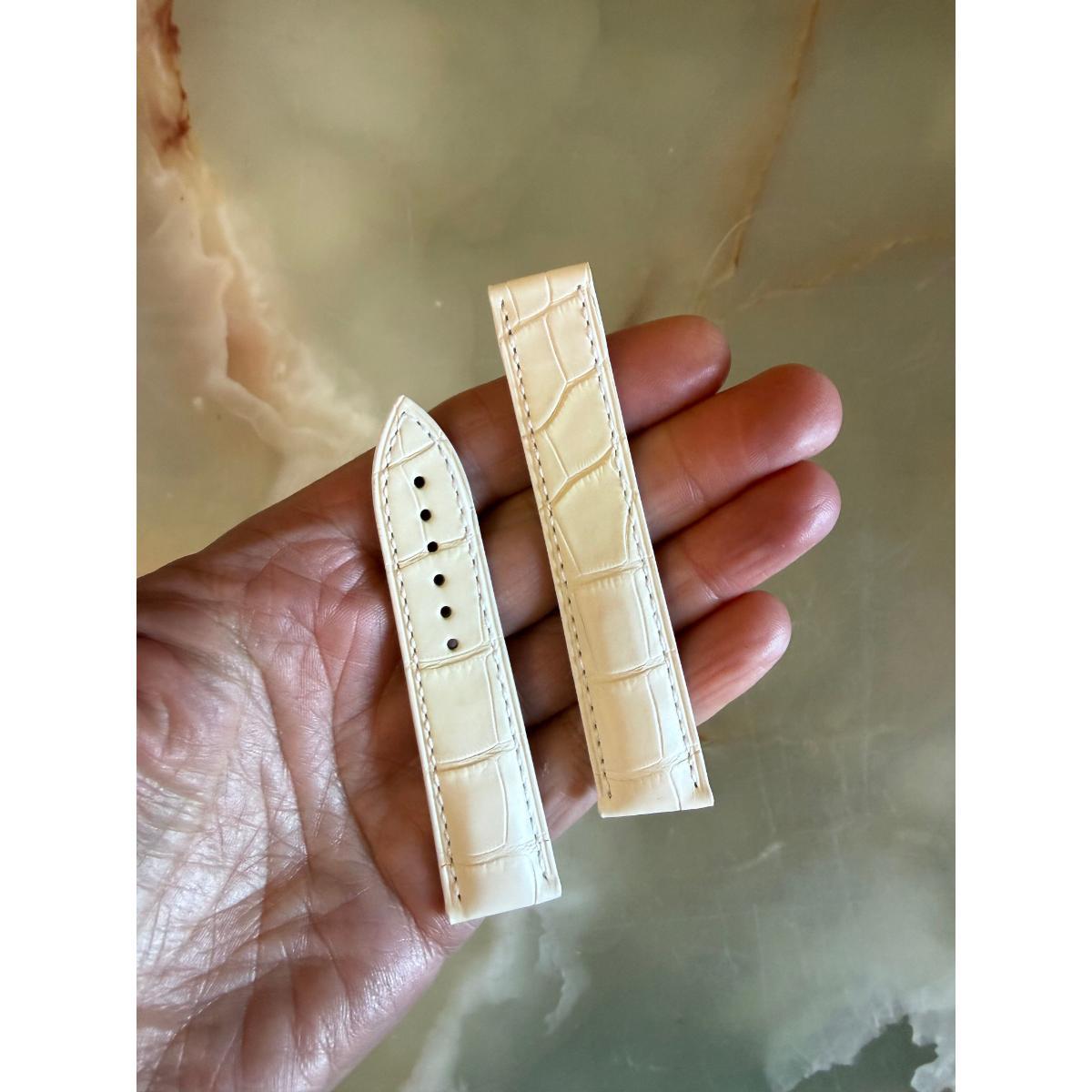 Authentic Omega White Crocodile Watch Strap Band 18mm 98000112