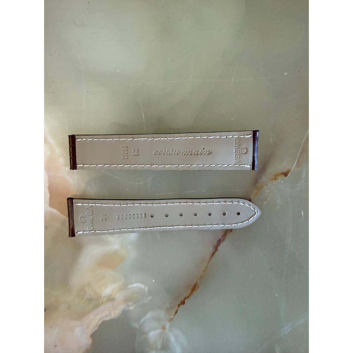 Authentic Omega Brown Crocodile Watch Strap Band 21mm 98000079