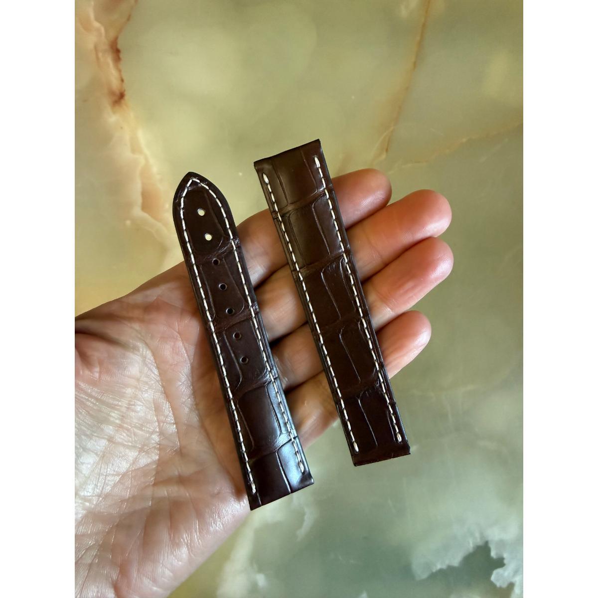 Authentic Omega Brown Crocodile Watch Strap Band 21mm 98000079