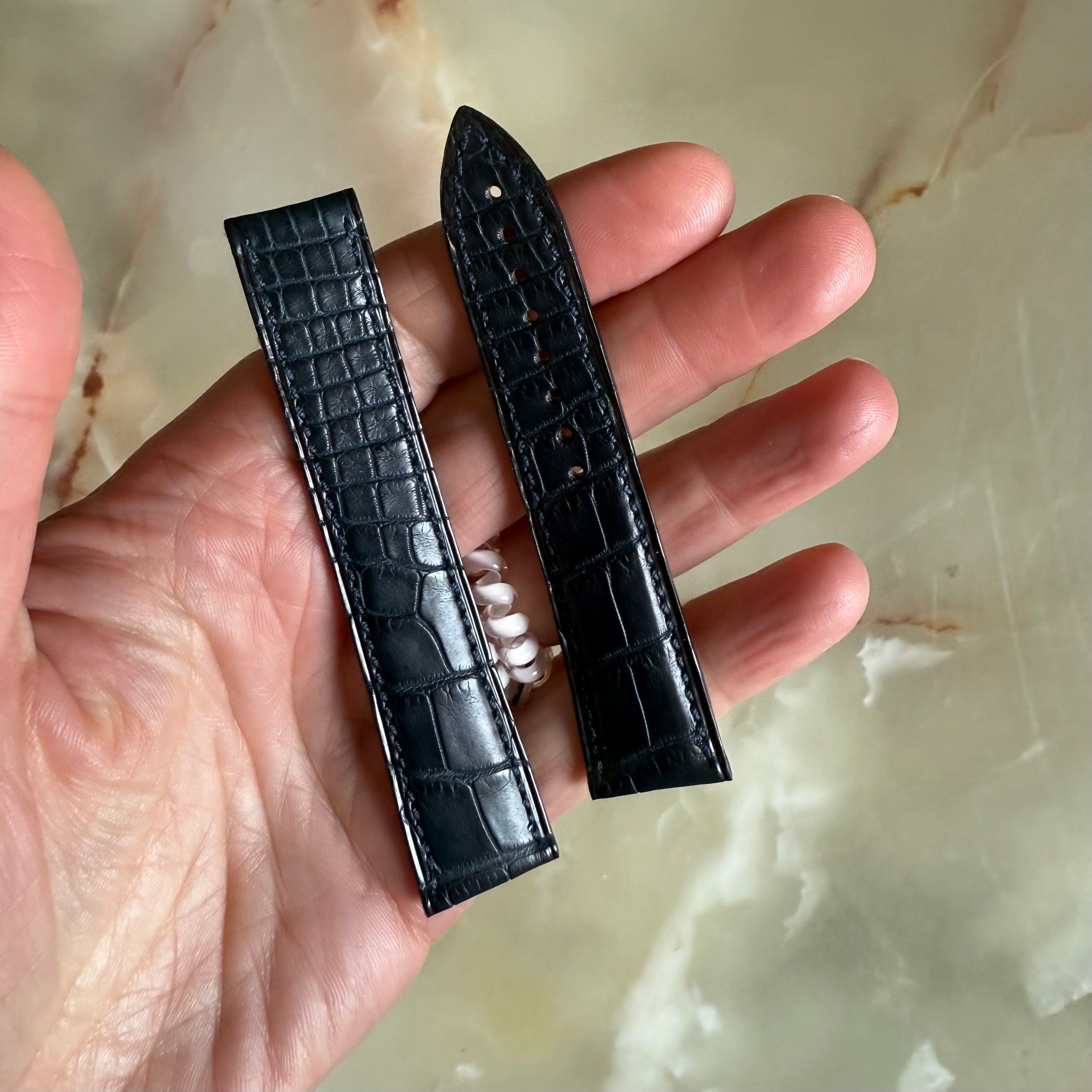 Authentic Blancpain Blue Alligator Watch Strap Band 19mm