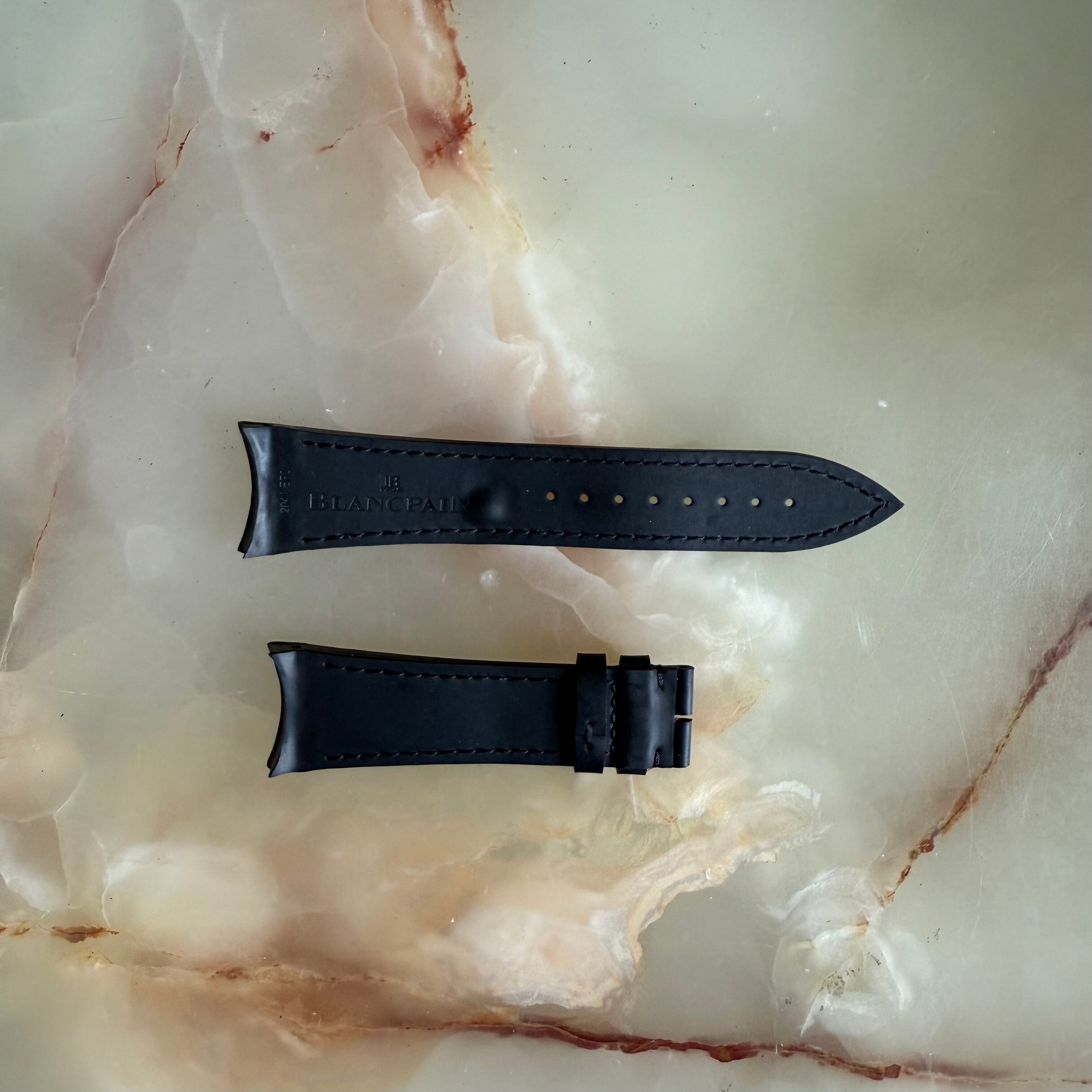 Authentic Blancpain Black Rubber Watch Strap Band 22mm 20410EF2