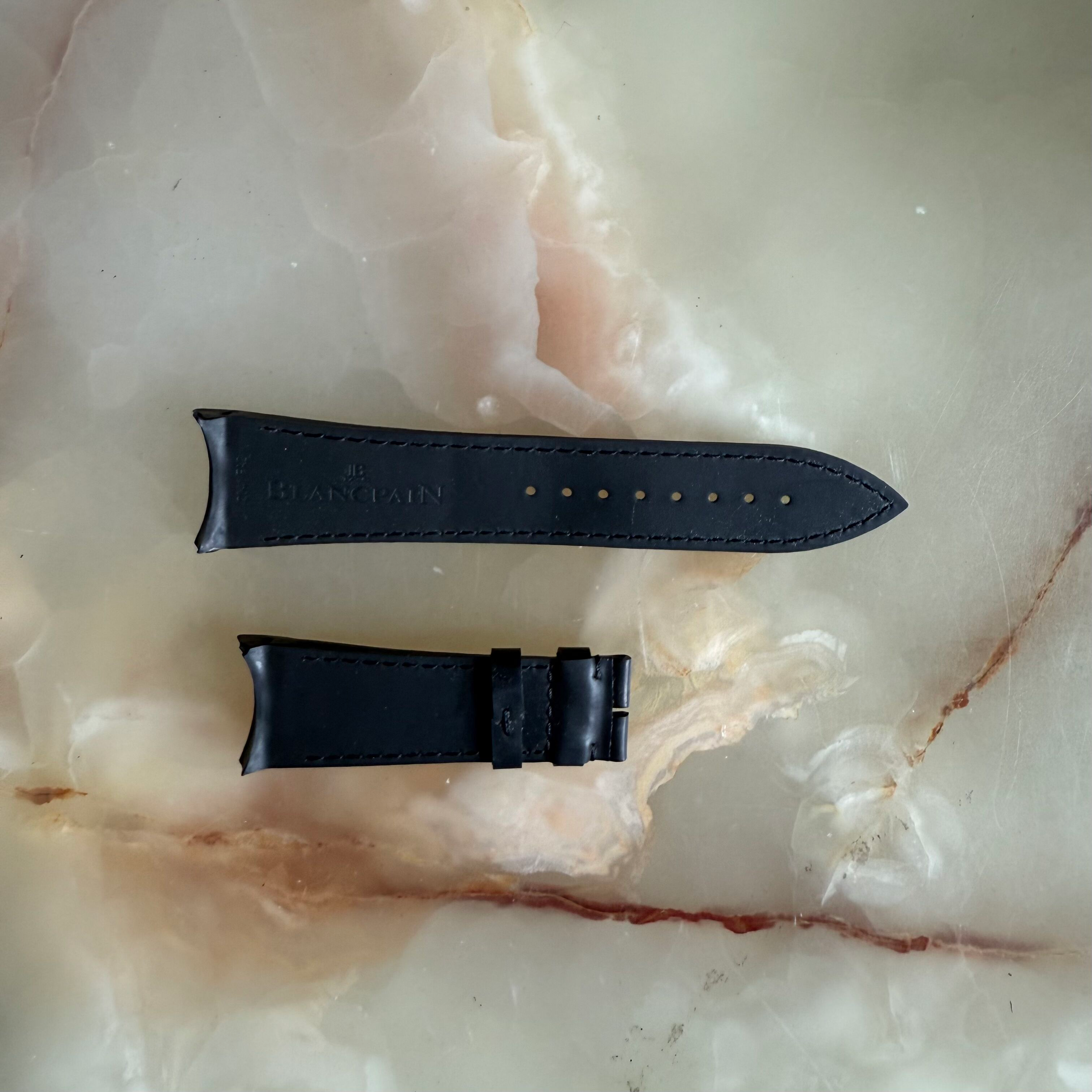 Authentic Blancpain Black Rubber Watch Strap Band 22mm 2041 0FL2