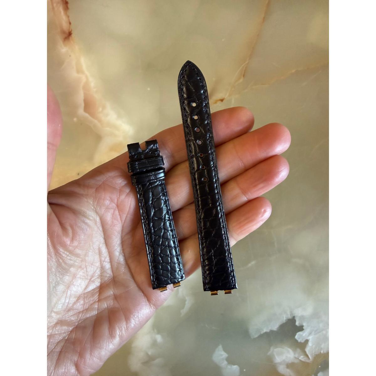 Authentic Omega Black Crocodile Watch Strap Band 17mm 97361055A