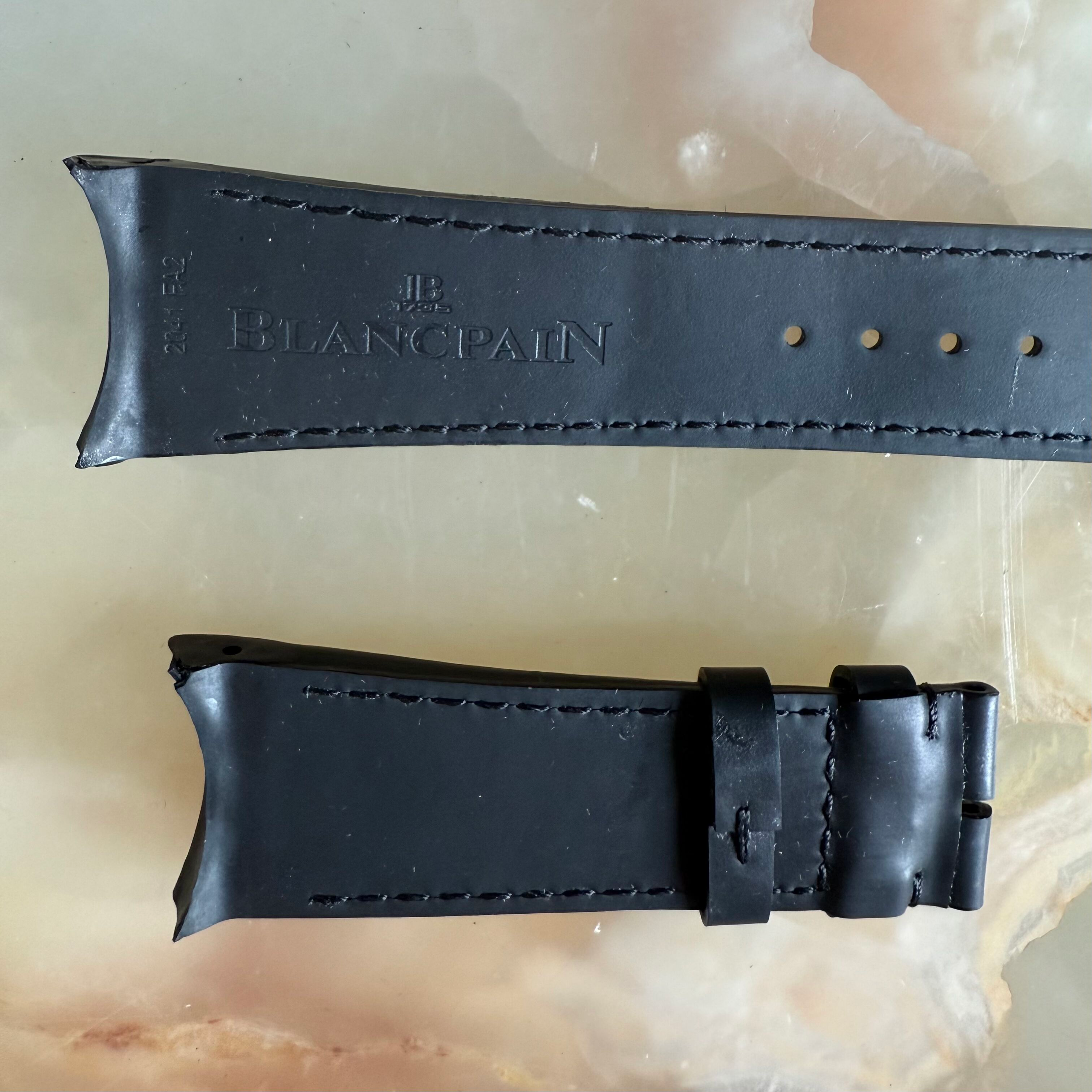 Authentic Blancpain Black Rubber Watch Strap Band 22mm 2041 0FL2