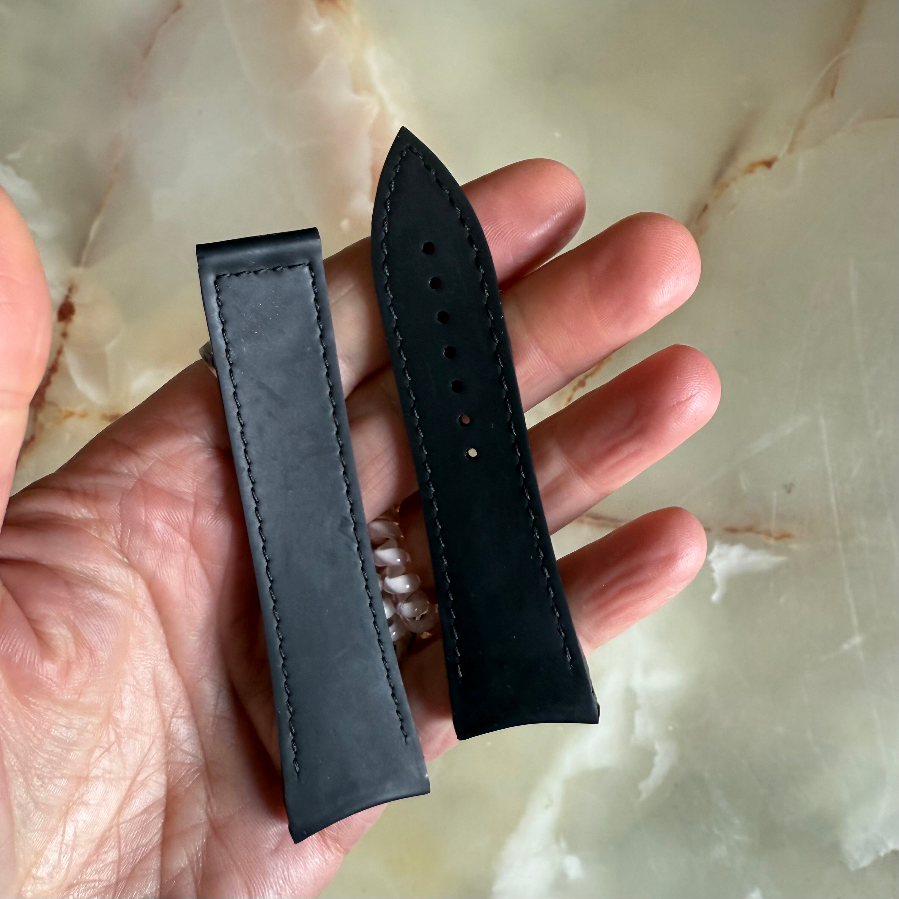 Authentic Blancpain Black Rubber Watch Strap Band 22mm 2850 FL2