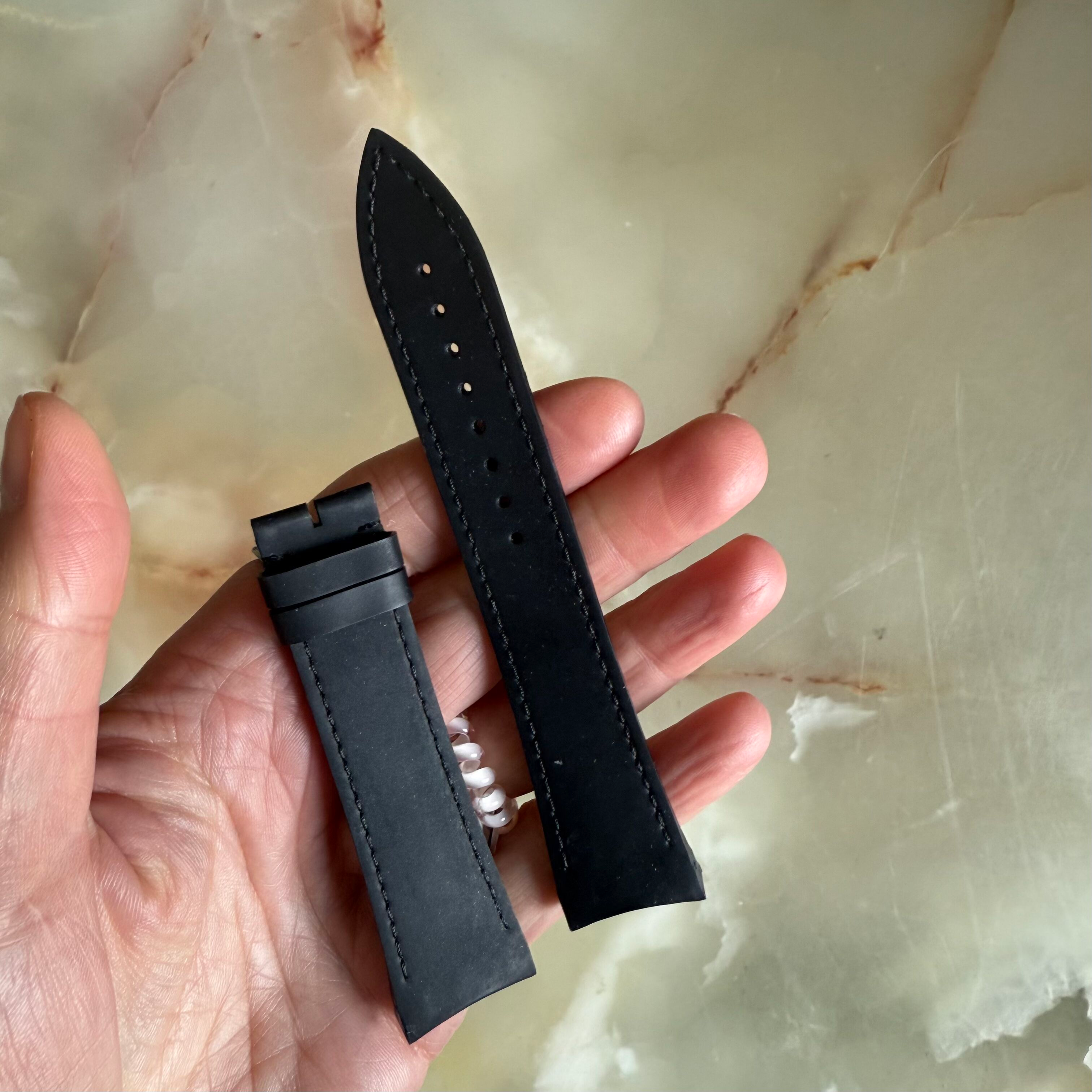 Authentic Blancpain Black Rubber Watch Strap Band 22mm 2041 EE2