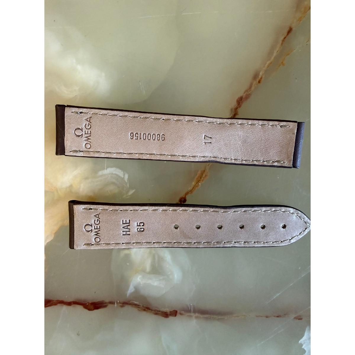 Authentic Omega Brown Leather Watch Strap Band 17mm 98000156