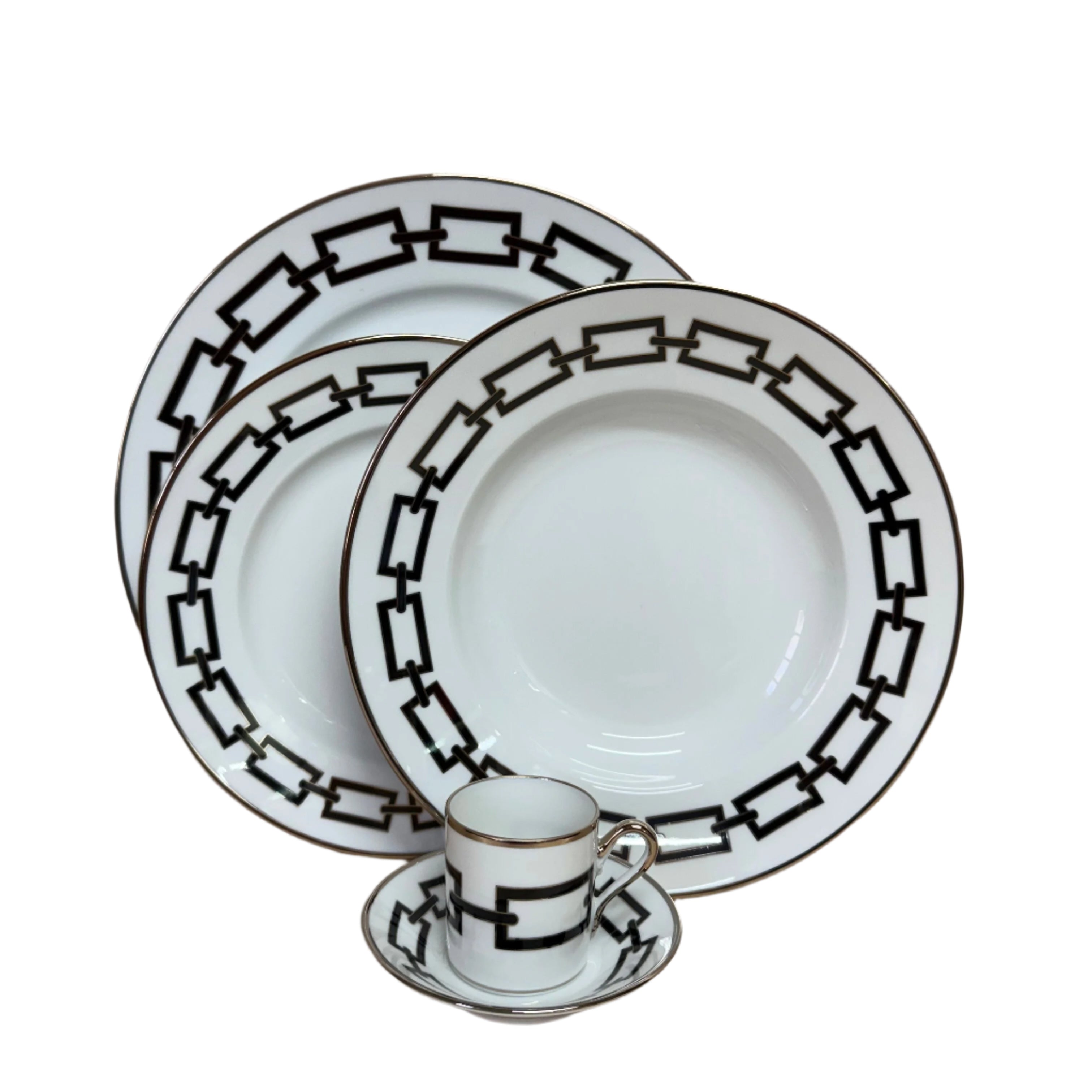 Richard Ginori Catene Black 5 pc Dinner Place Setting