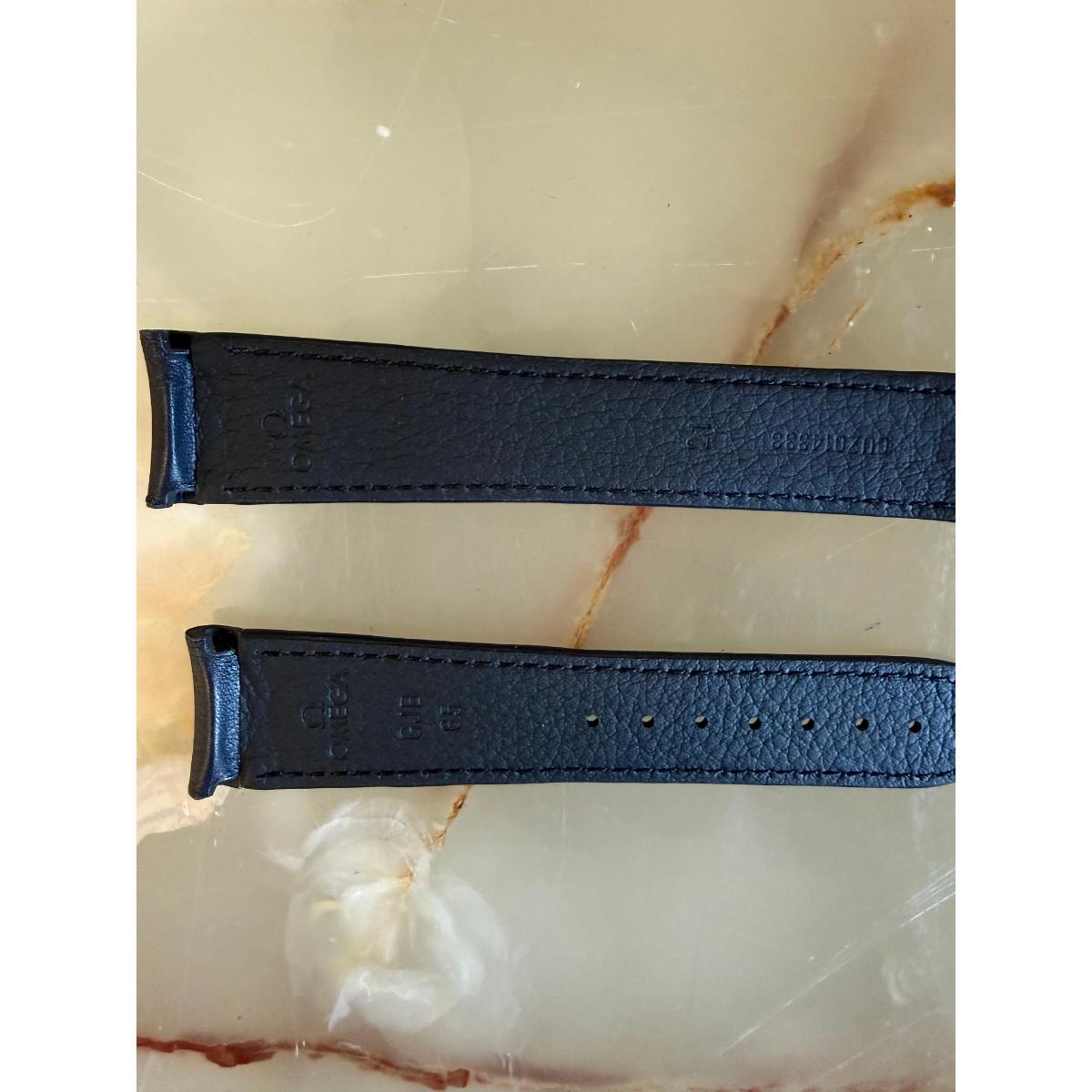 Authentic Omega Blue Leather Watch Strap Band 21mm CUZ014883