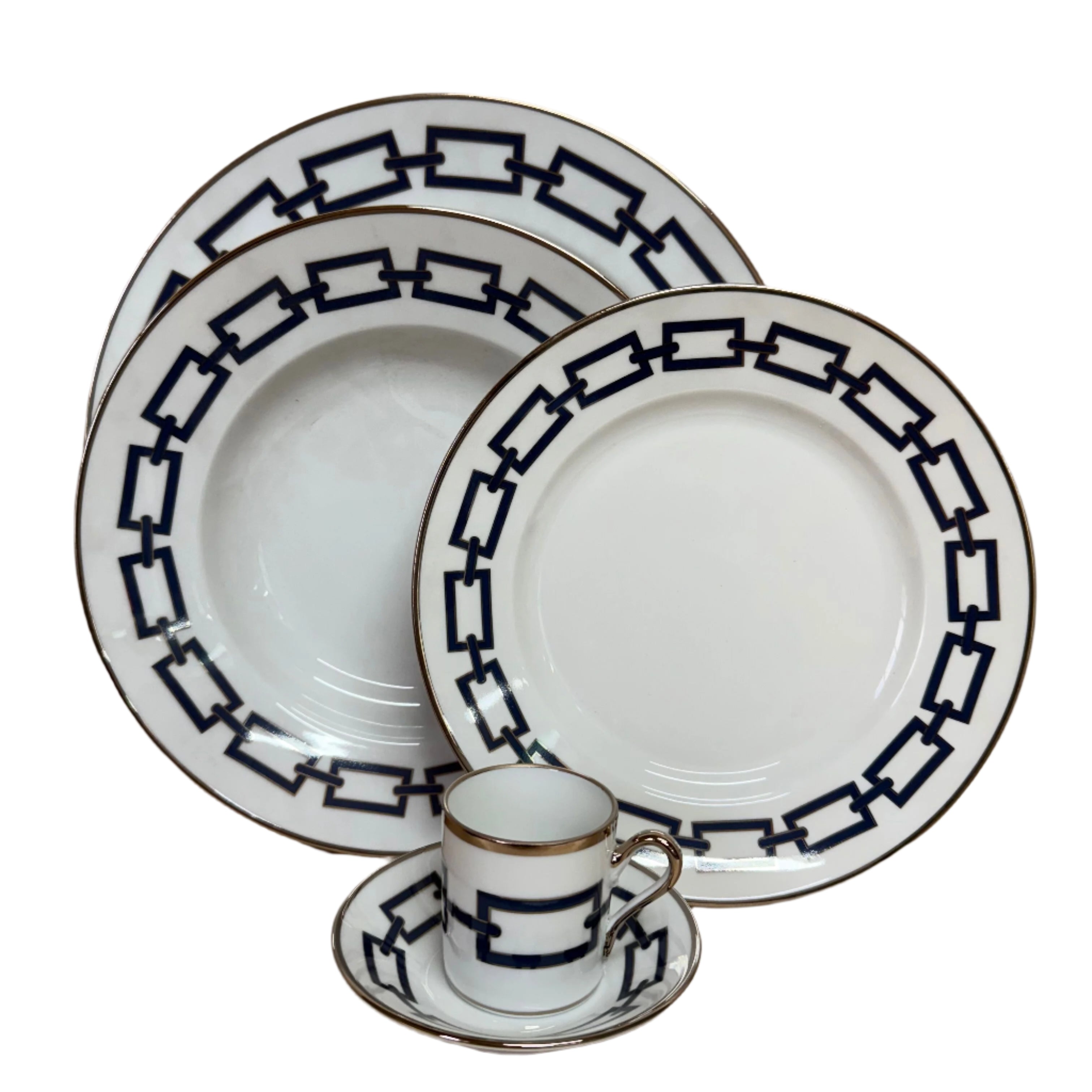 Richard Ginori Catene Blue 5 pc Dinner Place Setting