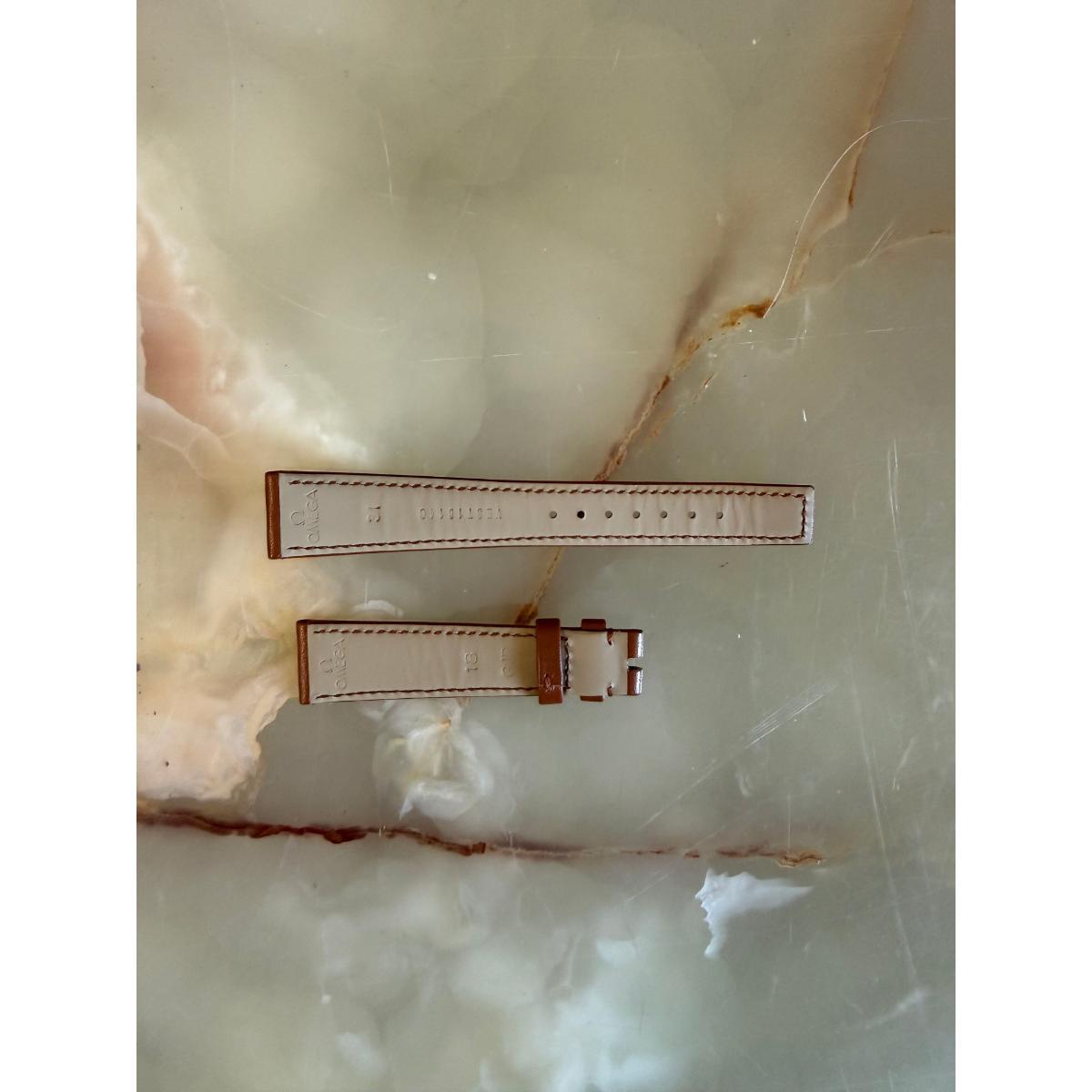 Authentic Omega Brown Leather Watch Strap Band 18mm VEST18140