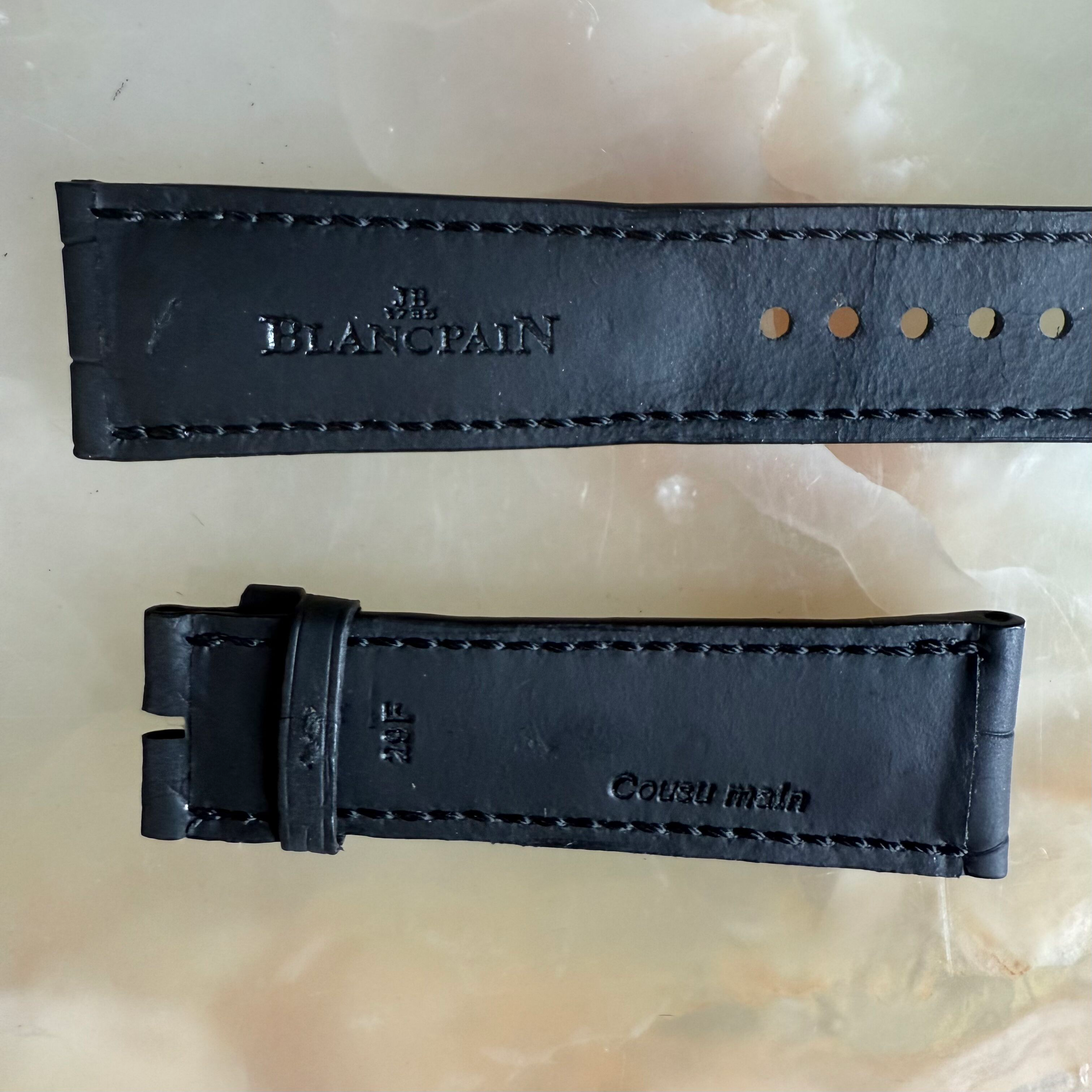 Authentic Blancpain Black Alligator Watch Strap Band 23mm