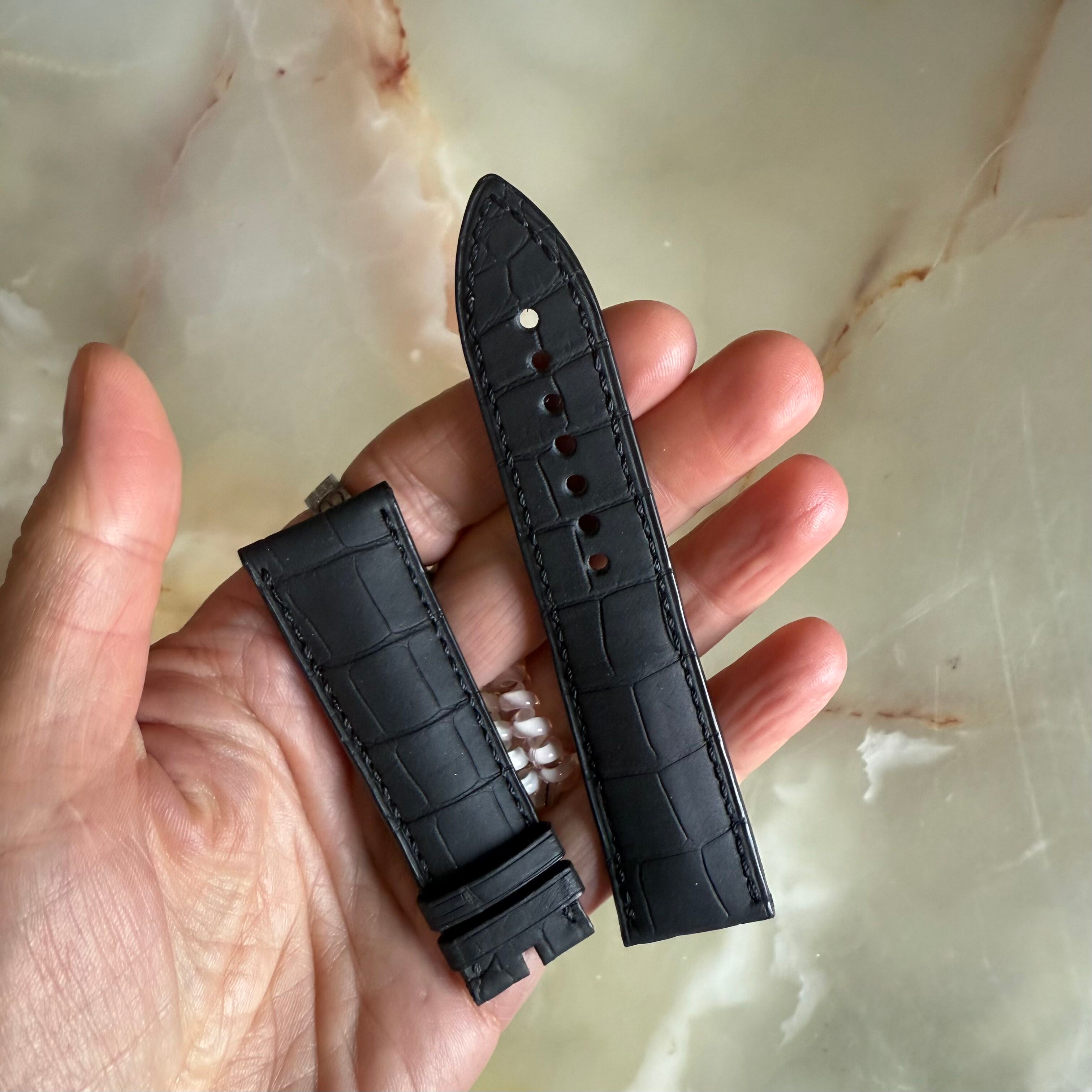 Authentic Blancpain Black Alligator Watch Strap Band 23mm