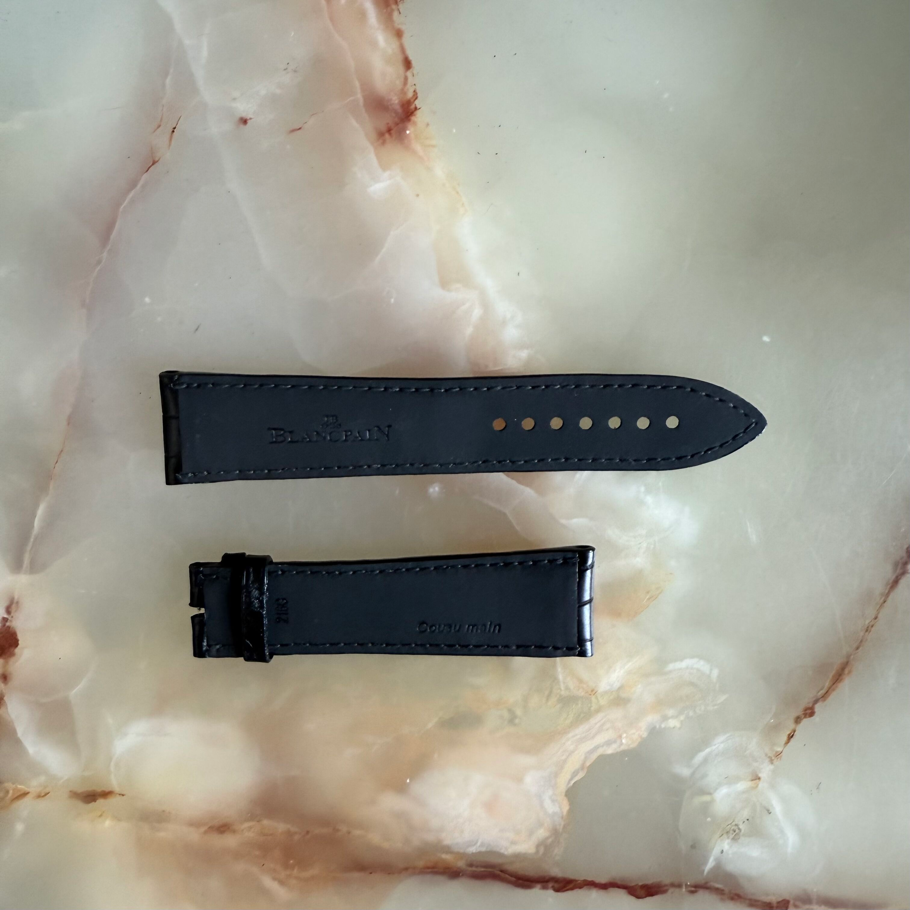 Authentic Blancpain Black Crocodile Watch Strap Band 23mm