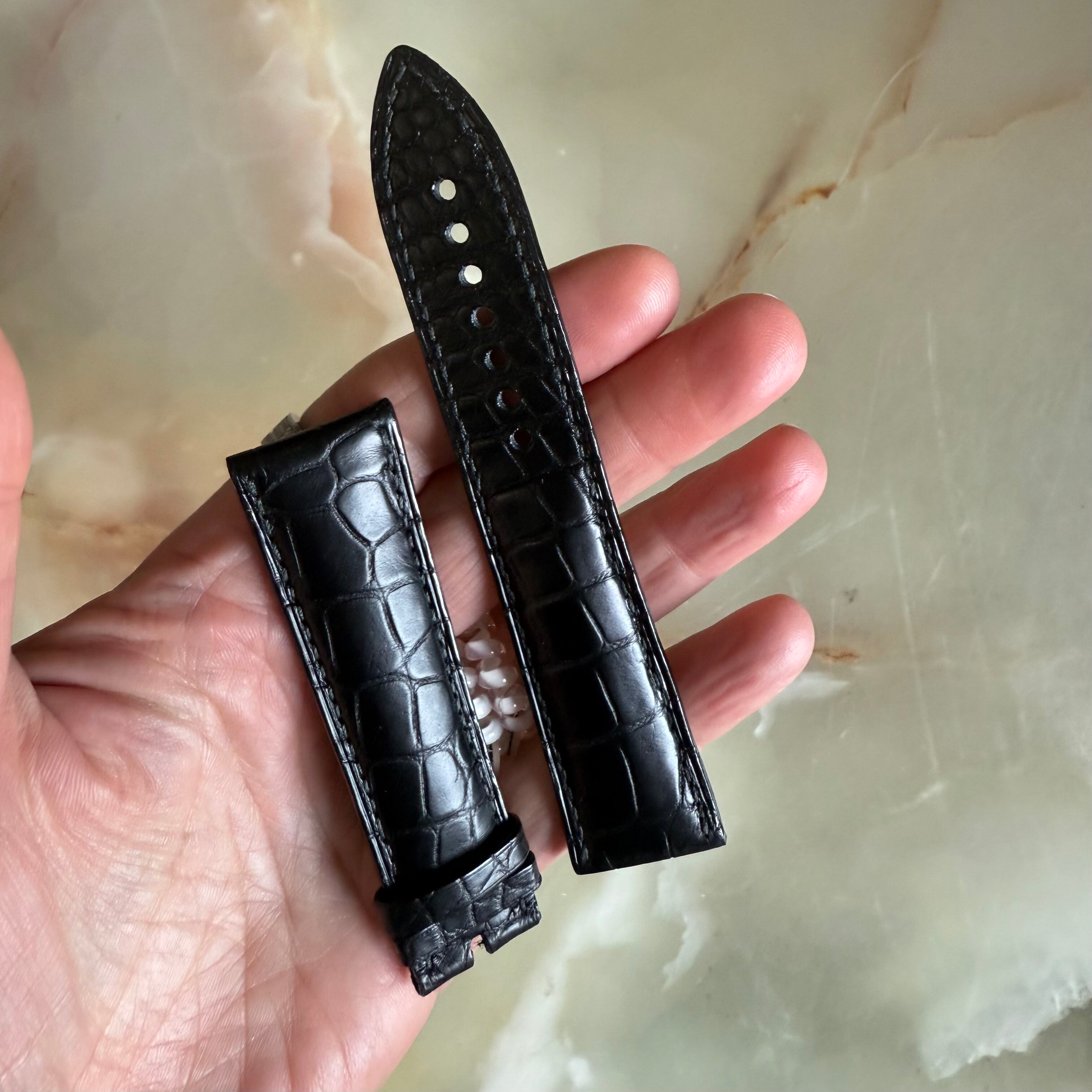 Authentic Blancpain Black Crocodile Watch Strap Band 23mm