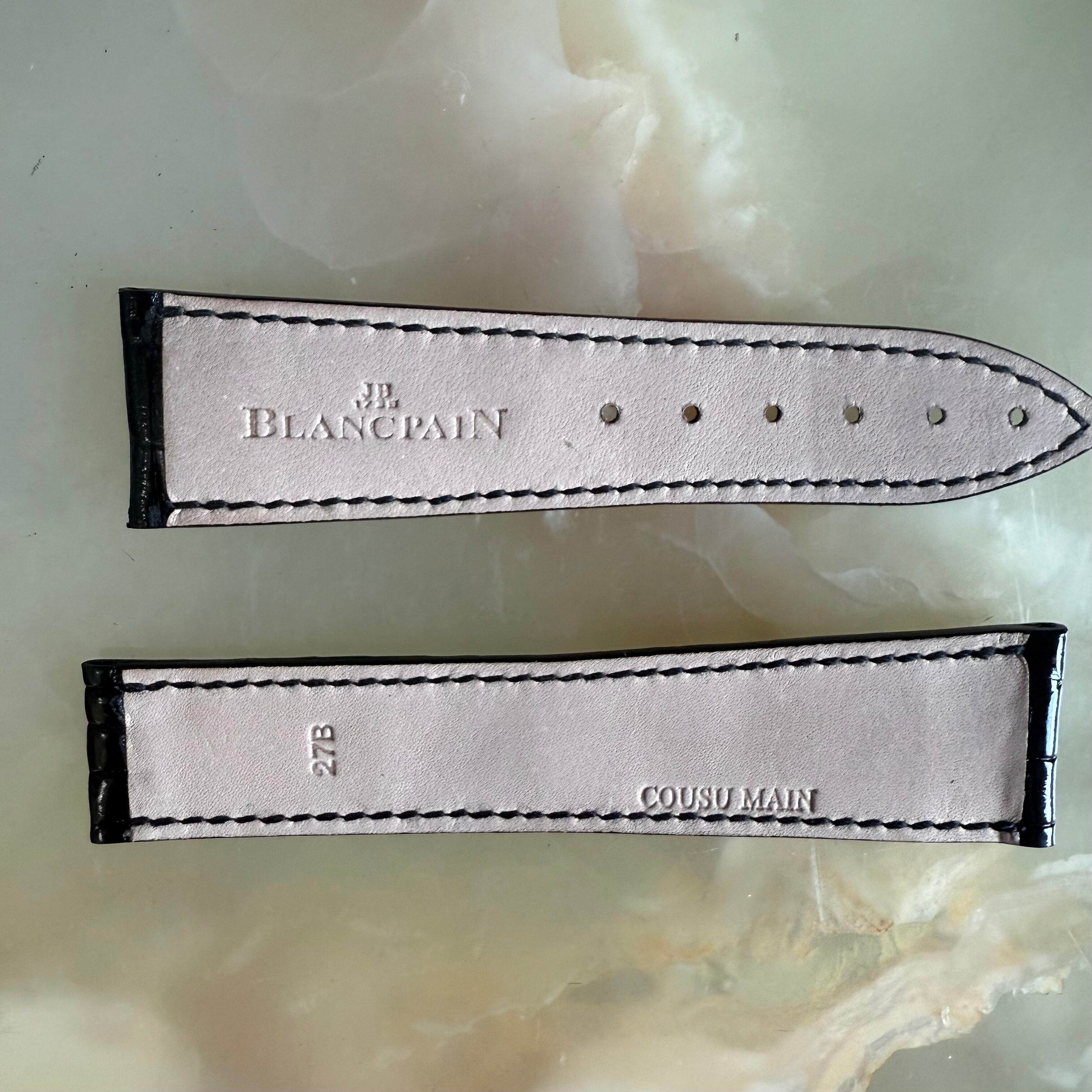 Authentic Blancpain Black Crocodile Watch Strap Band 22mm