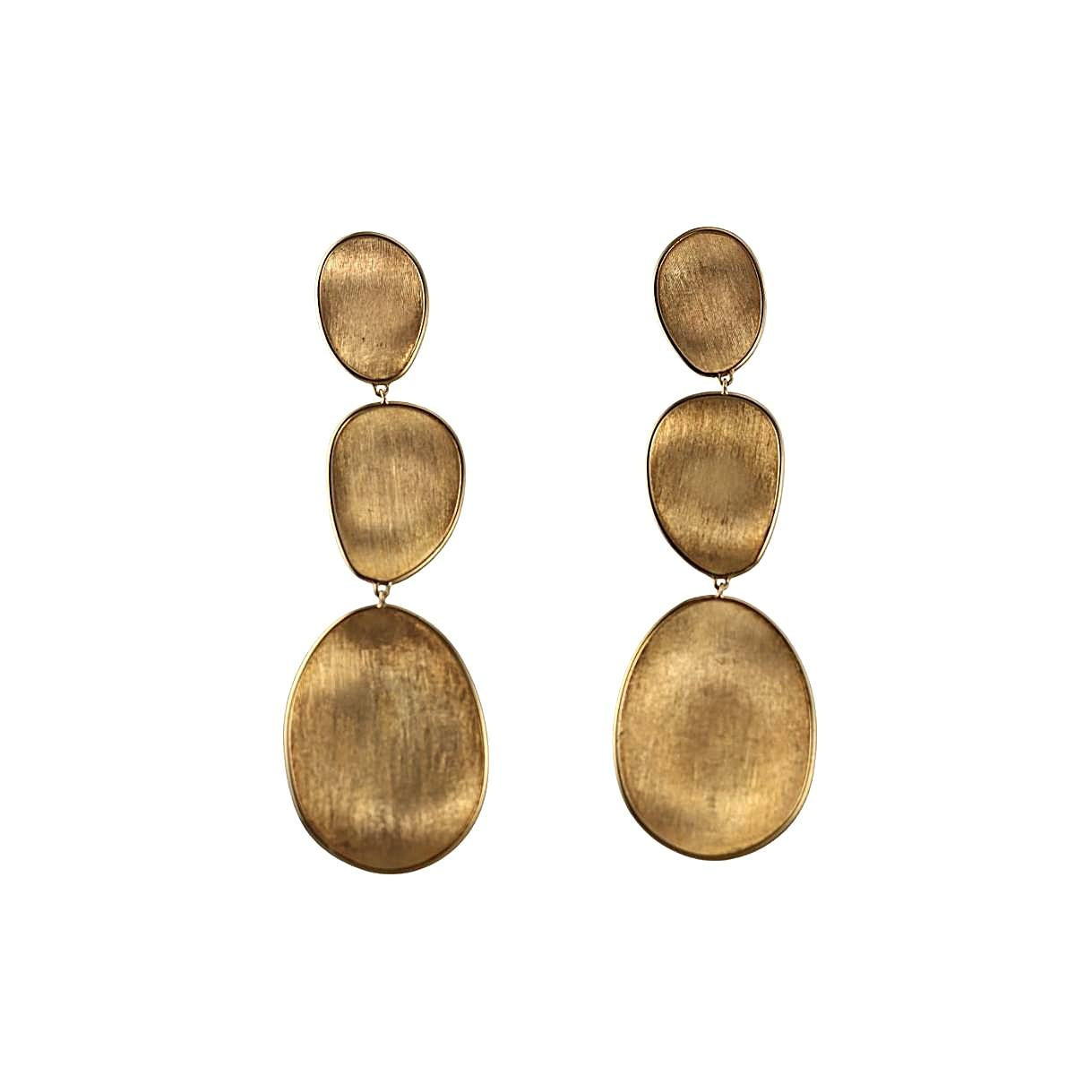 Marco Bicego Lunaria 18K Gold Three-Drop Earrings