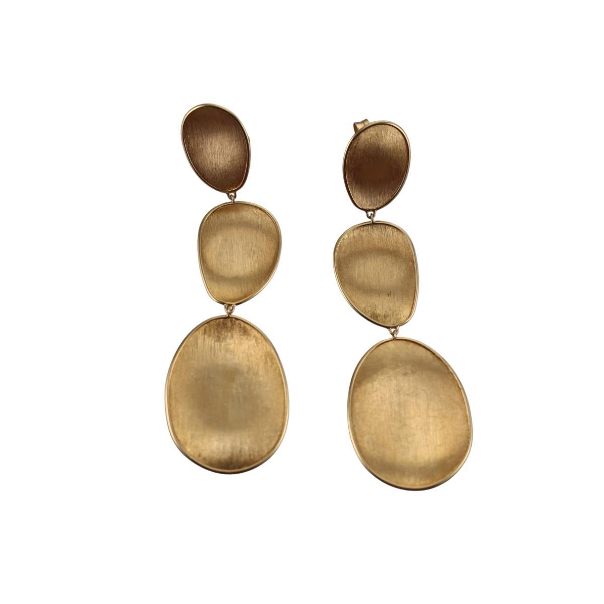 Marco Bicego Lunaria 18K Gold Three-Drop Earrings
