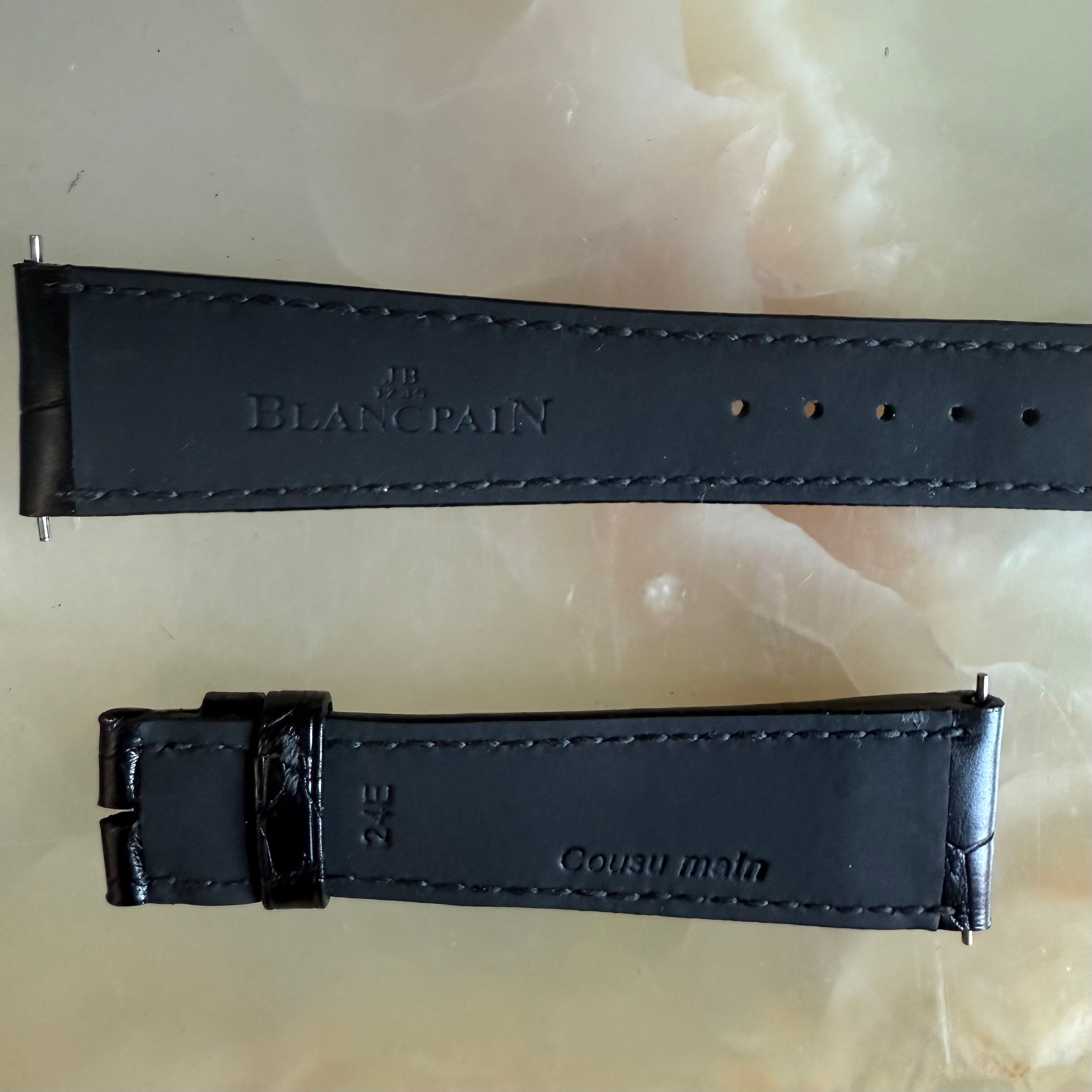 Authentic Blancpain Black Alligator Watch Strap Band 20mm