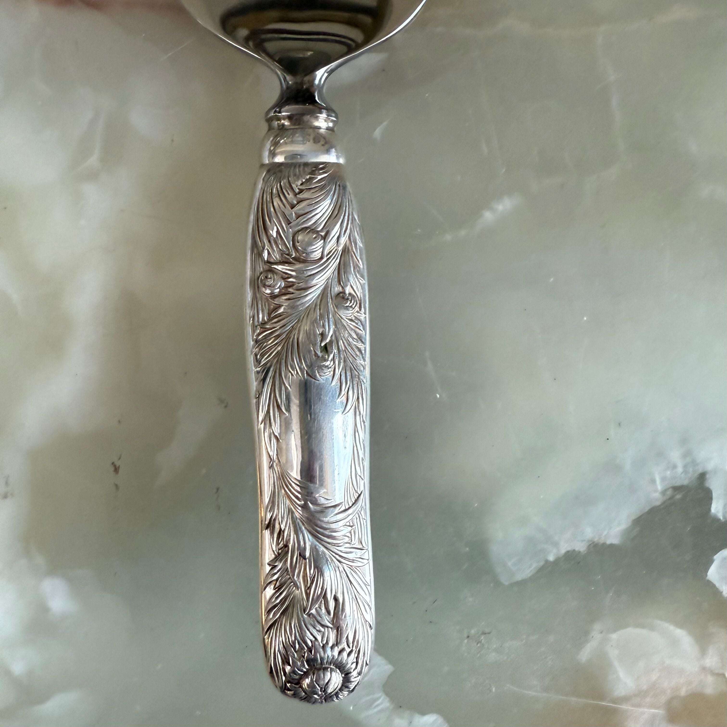 Tiffany & Co Chrysanthemum Sterling Pie & Cake Server w Stainless Blade