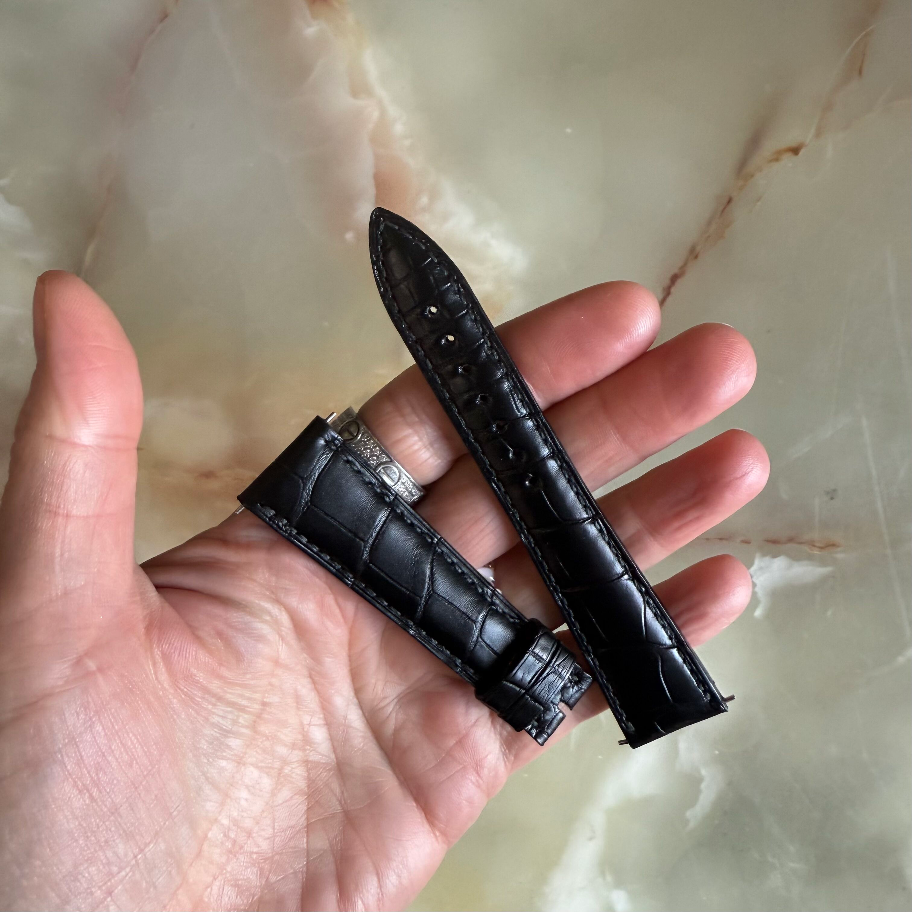 Authentic Blancpain Black Alligator Watch Strap Band 20mm