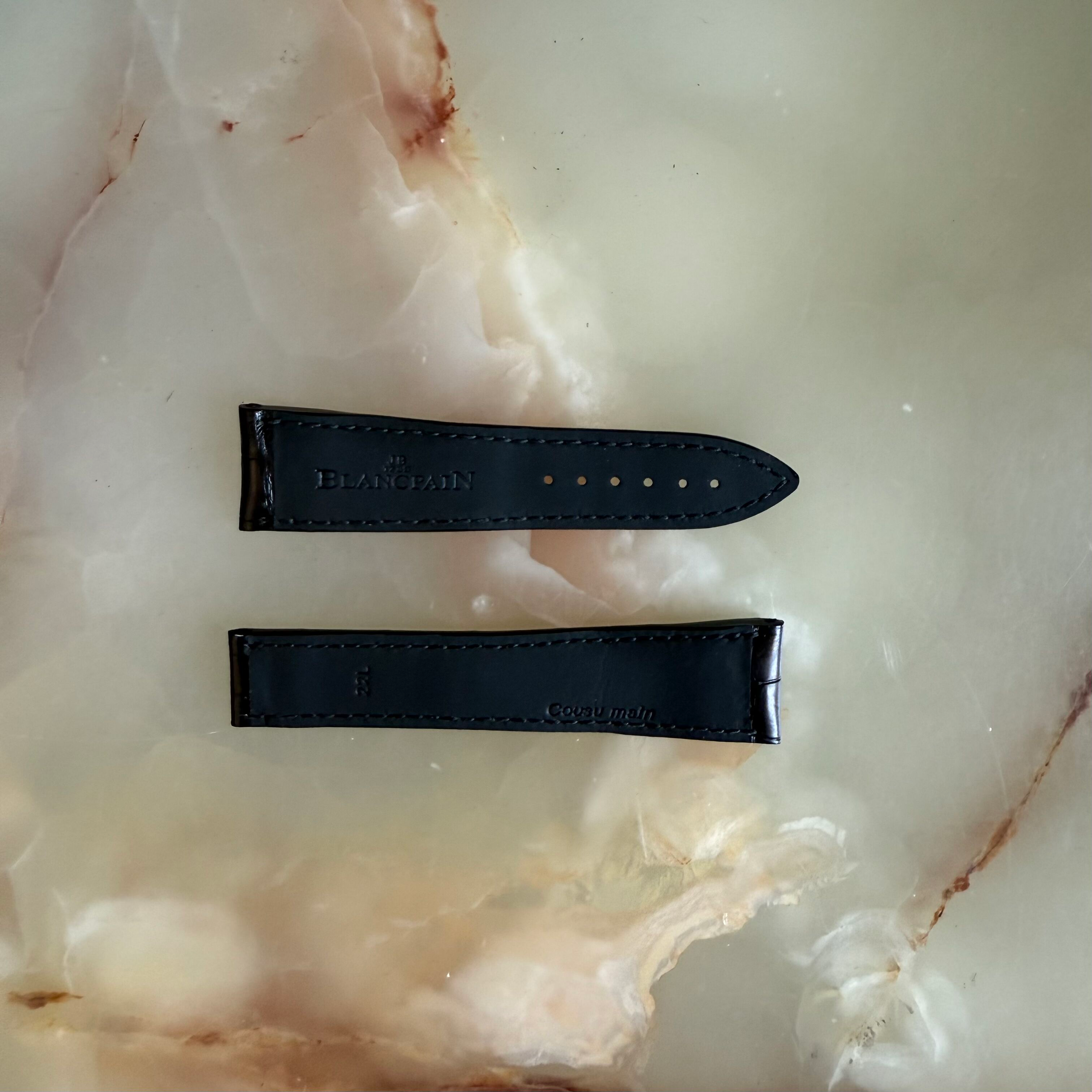 Authentic Blancpain Black Alligator Watch Strap Band 20mm