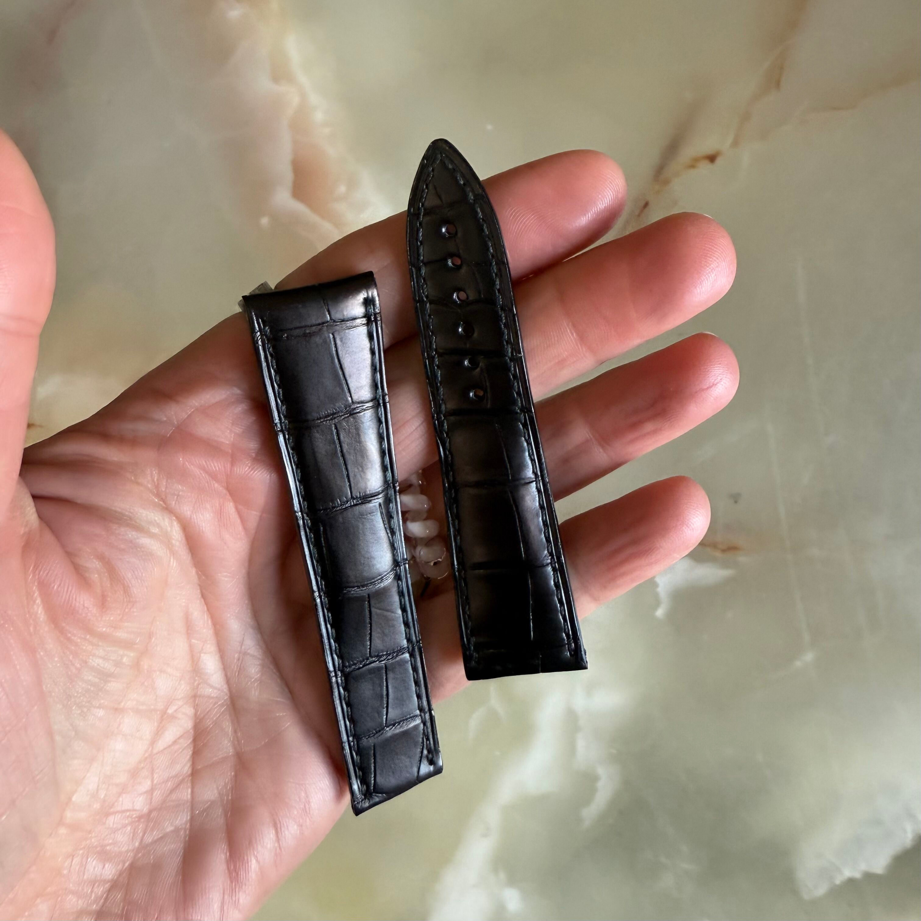 Authentic Blancpain Black Alligator Watch Strap Band 20mm
