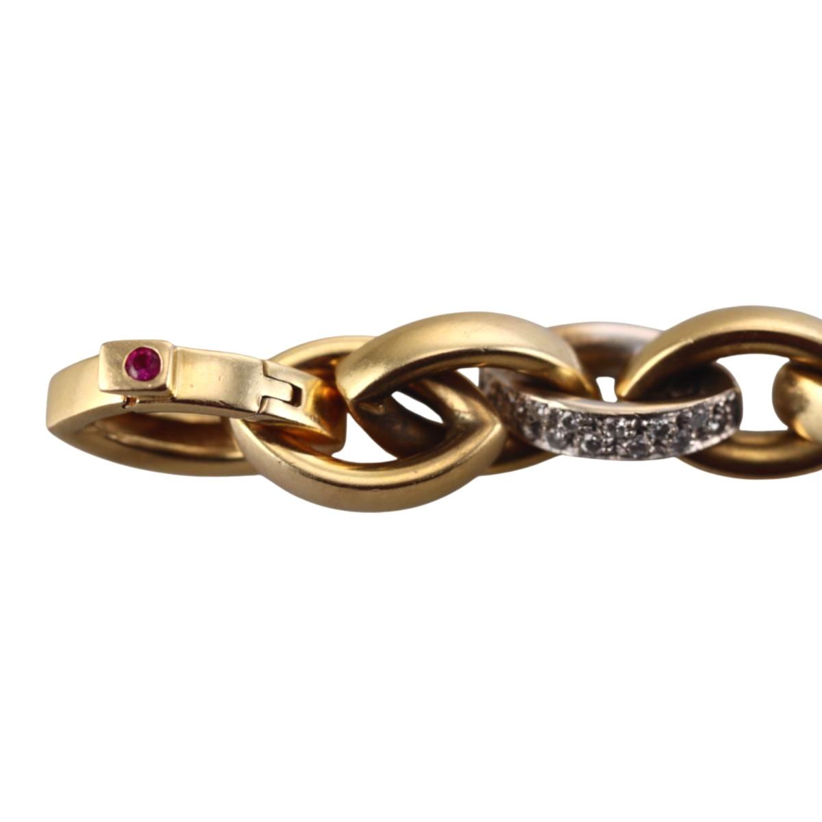 Roberto Coin 18K Gold Diamond Link Bracelet