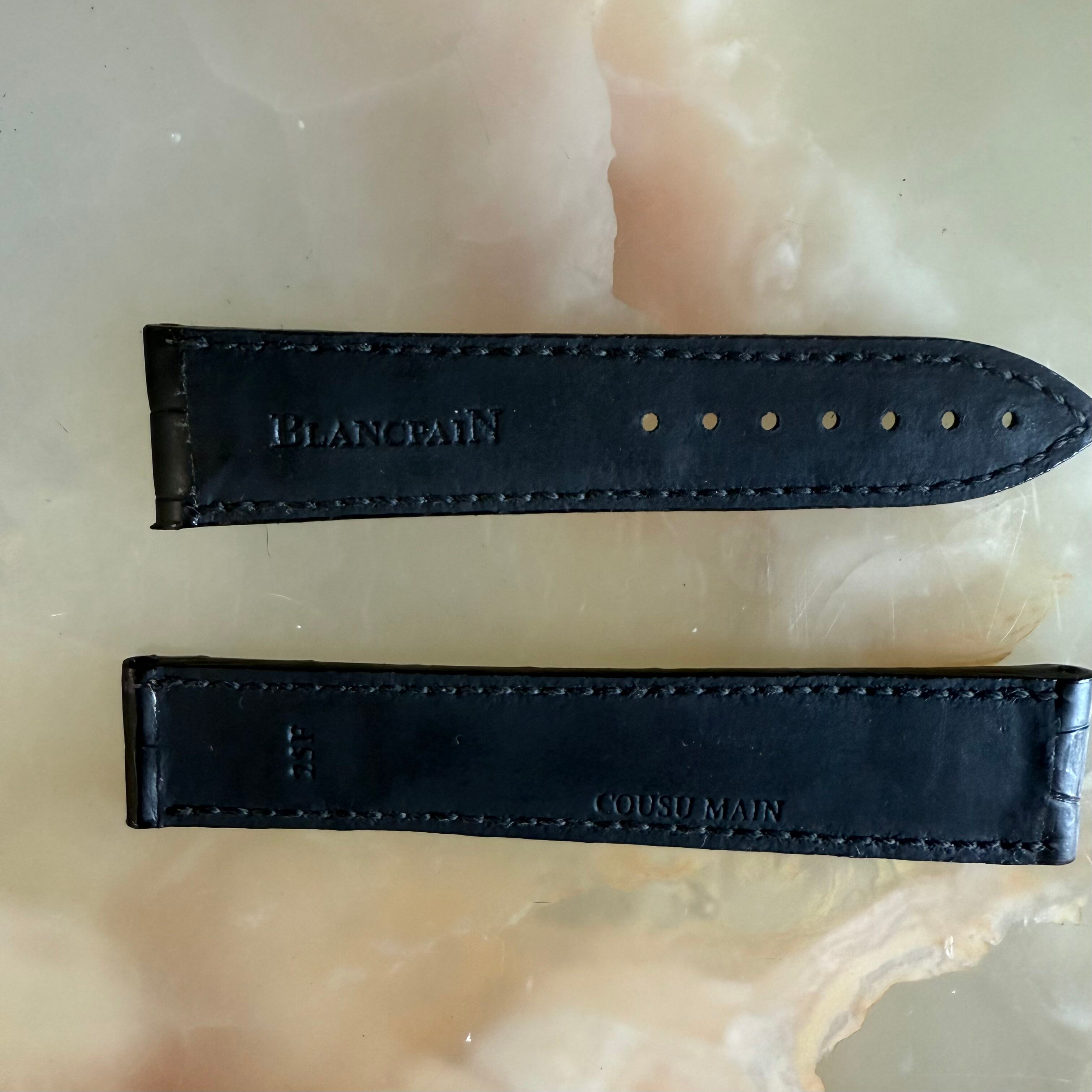 Authentic Blancpain Black Alligator Watch Strap Band 18mm