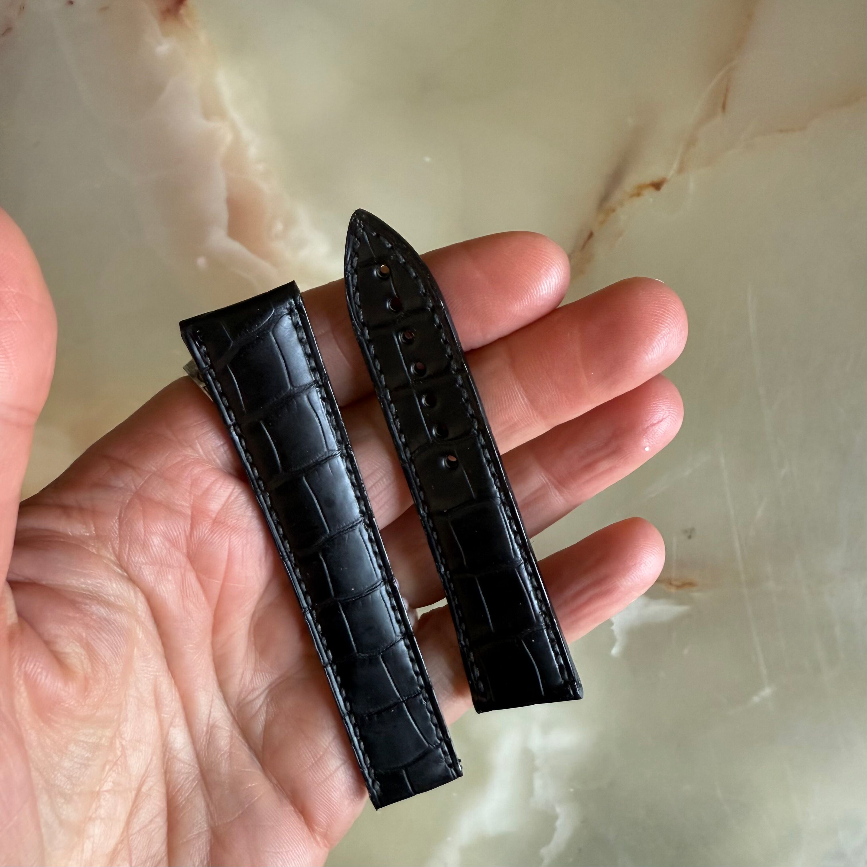 Authentic Blancpain Black Alligator Watch Strap Band 18mm