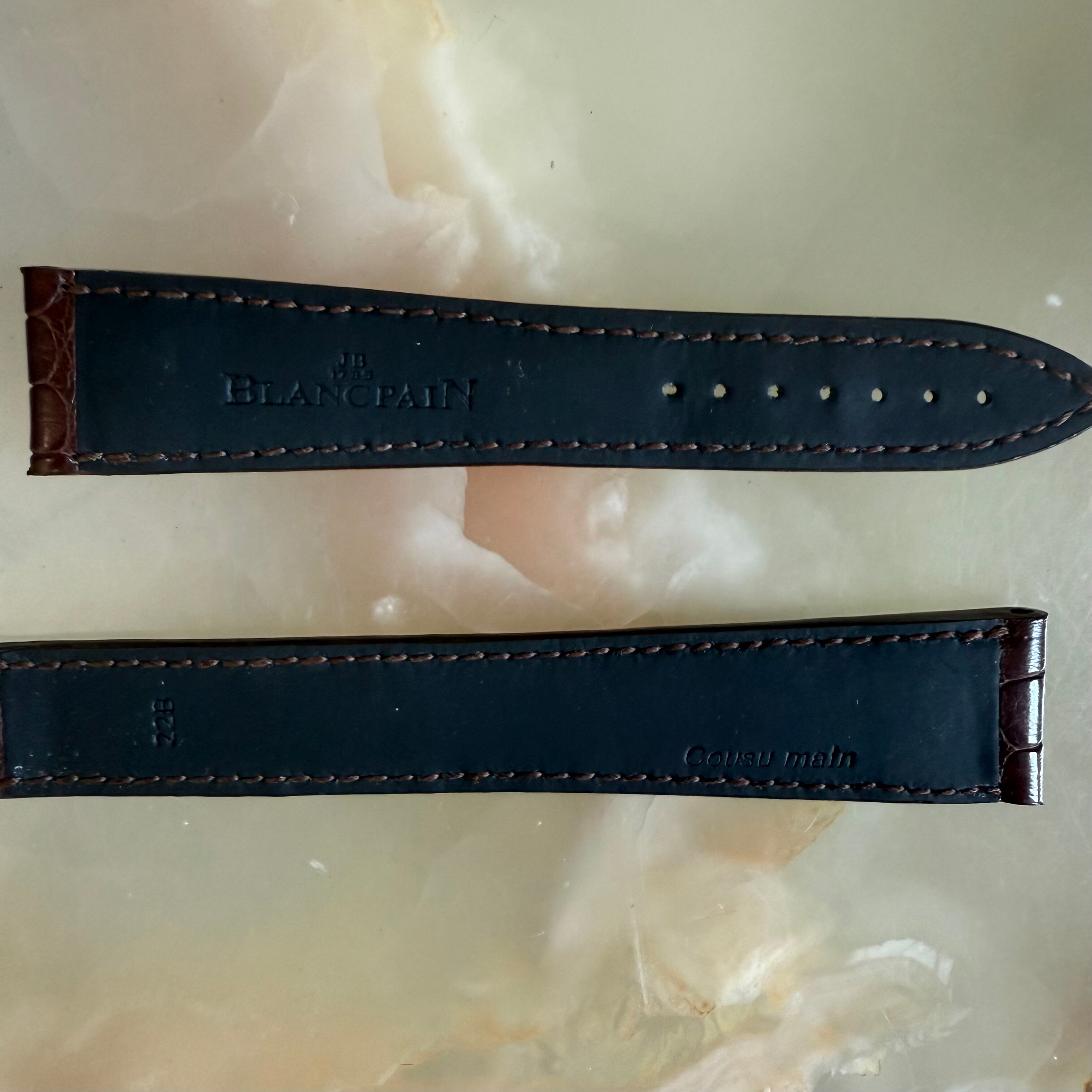 Authentic Blancpain Brown Alligator Watch Strap Band 20mm