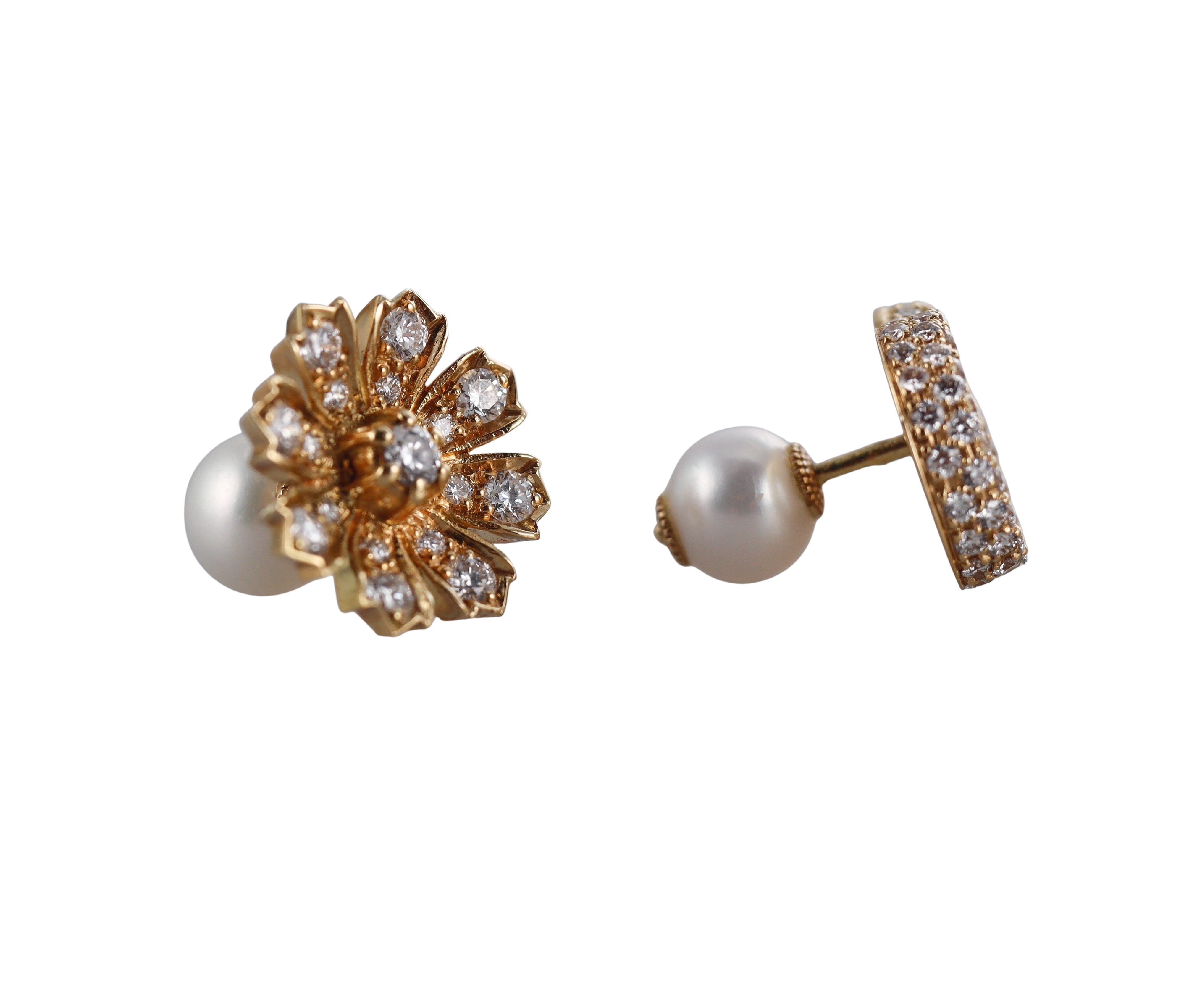 18k Gold Gucci Flora Diamonds Earrings Retail $7200