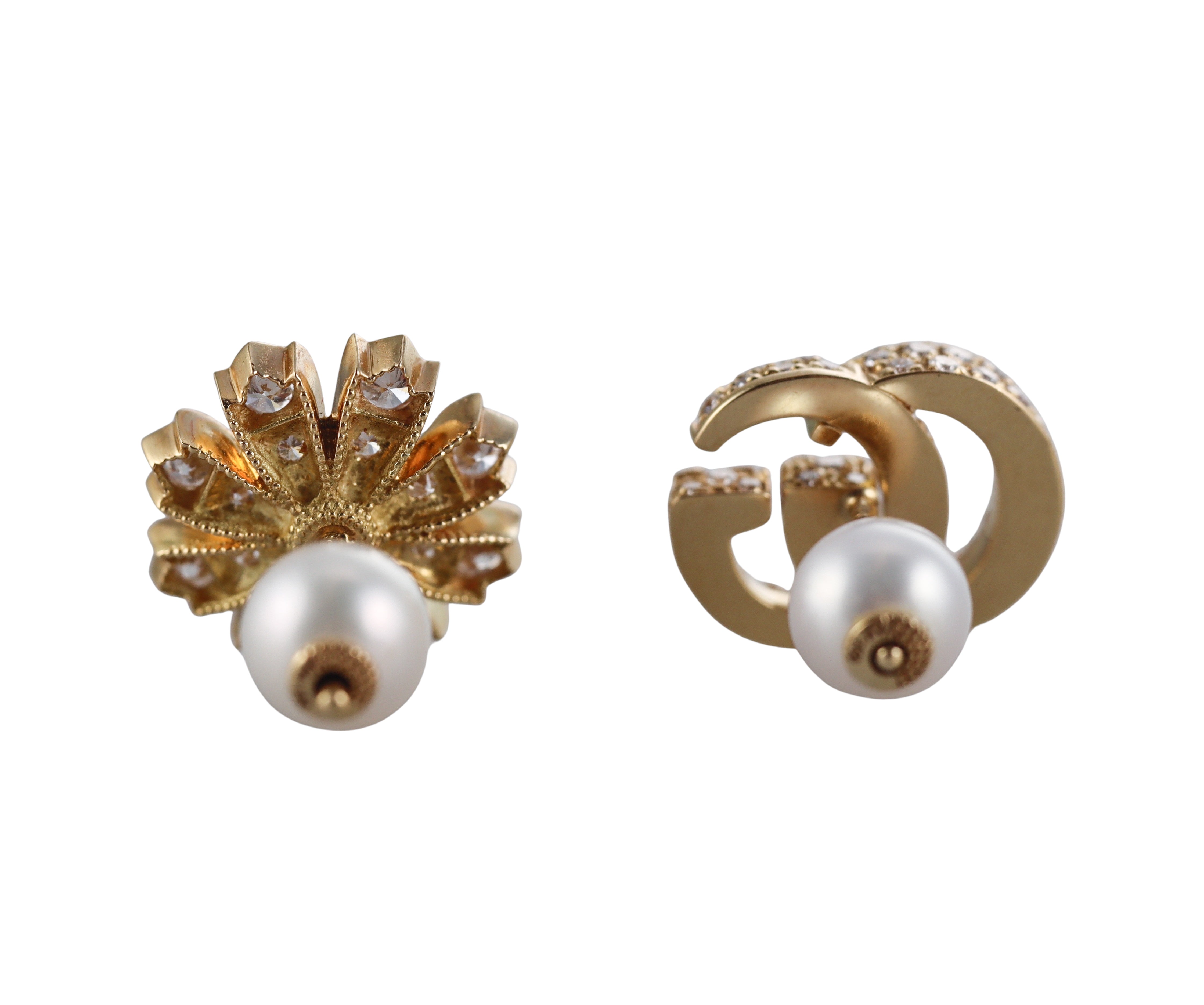 18k Gold Gucci Flora Diamonds Earrings Retail $7200