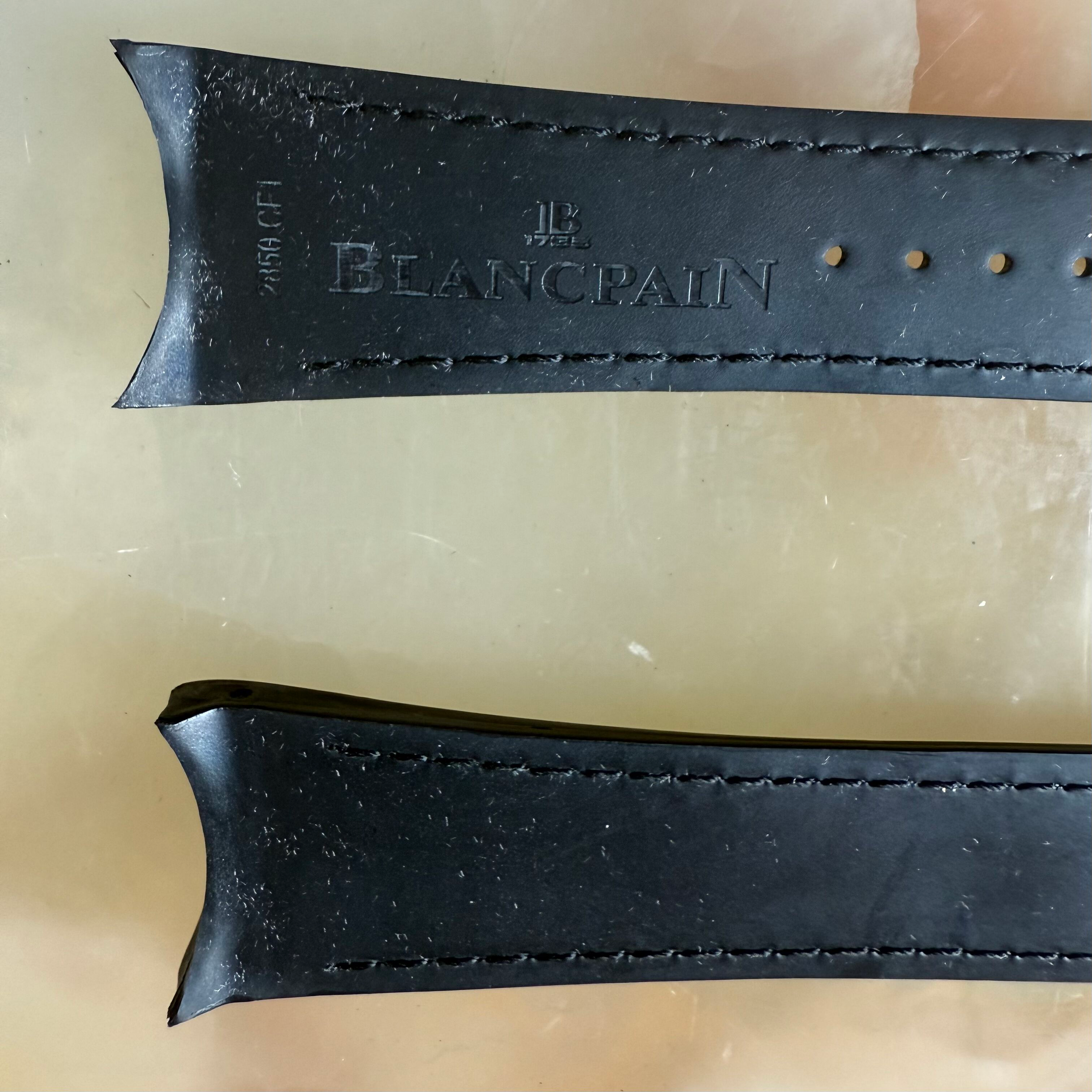 Authentic Blancpain Black Rubber Watch Strap Band 22mm 2850 CF1