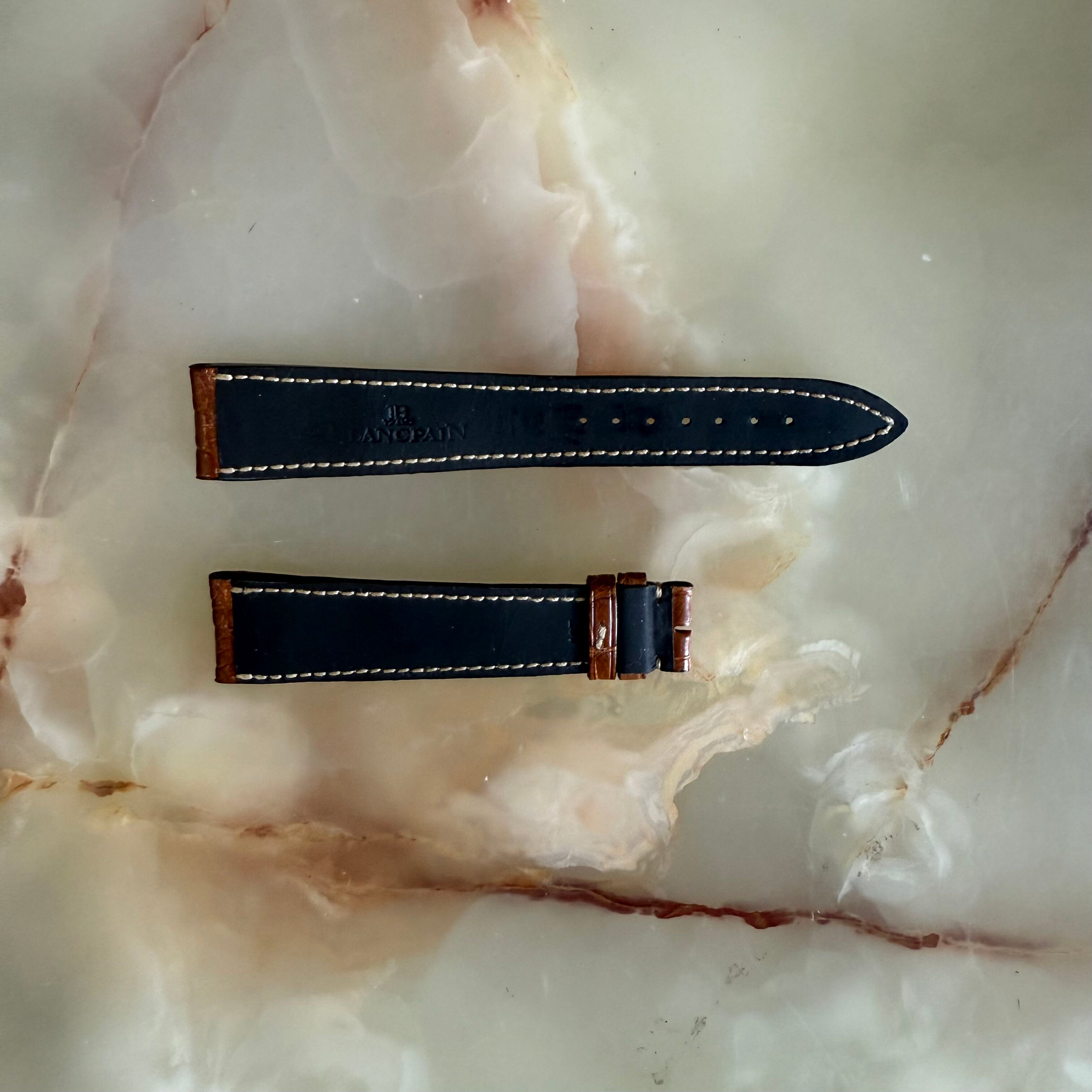 Authentic Blancpain Brown Alligator Watch Strap Band 20mm