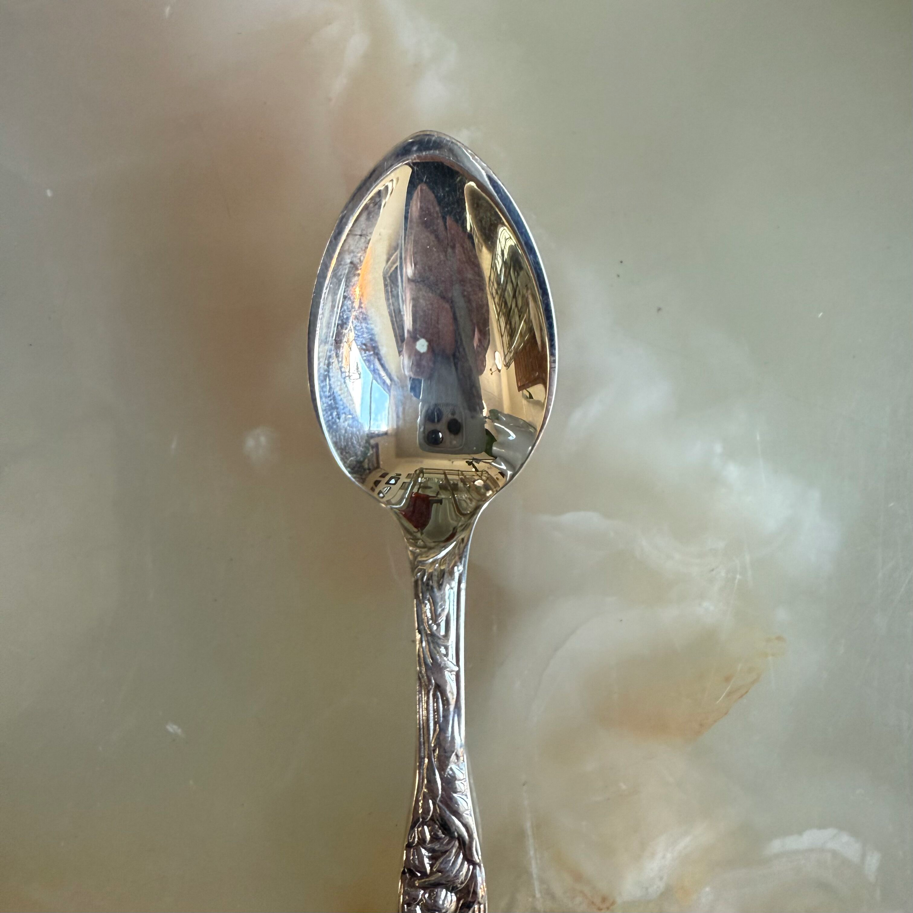 Tiffany & Co Chrysanthemum Sterling Silver Demitasse Spoon
