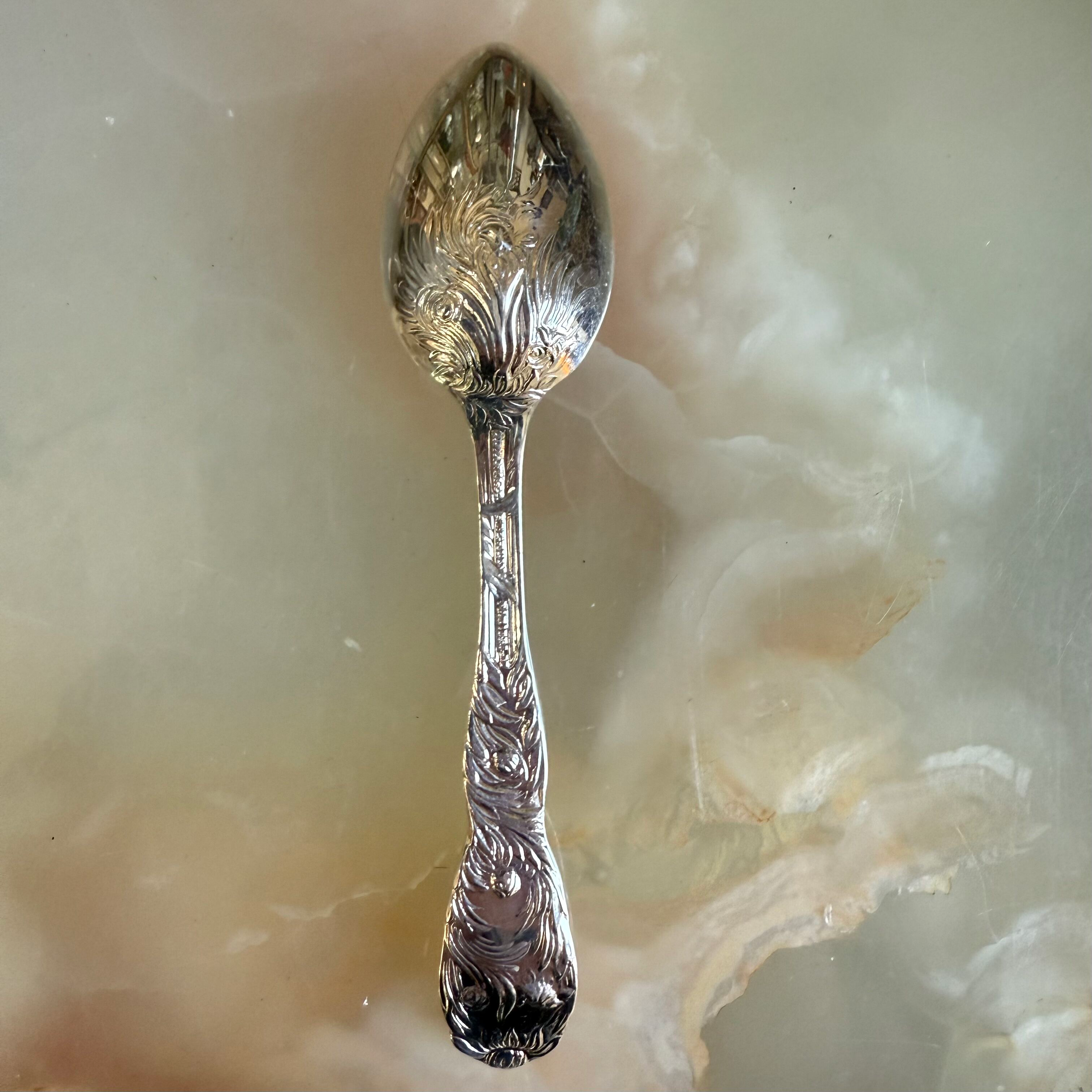 Tiffany & Co Chrysanthemum Sterling Silver Demitasse Spoon