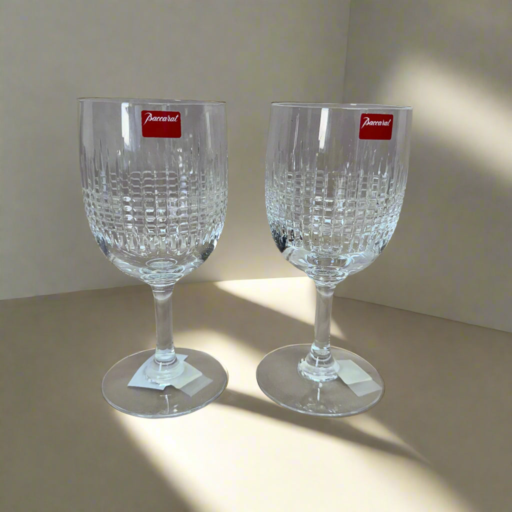 Baccarat Crystal Nancy Water Goblet Glass Set of 2
