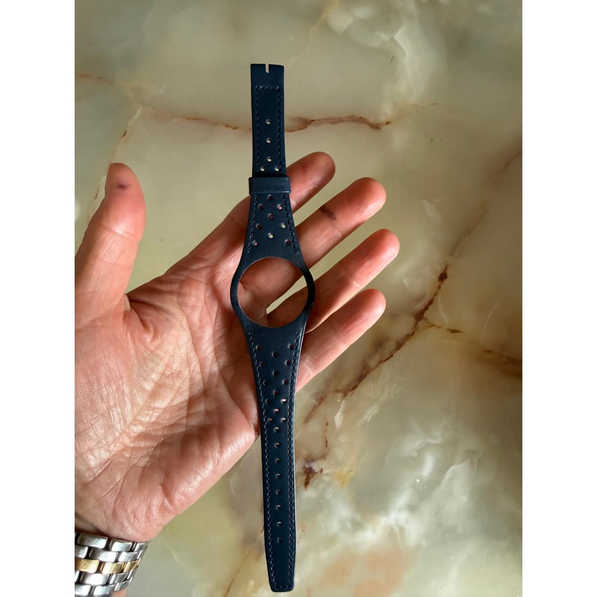 Authentic Omega Dynamic Blue Leather Watch Strap Band