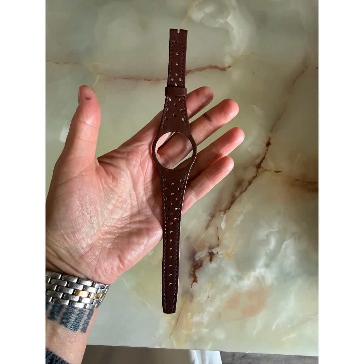 Authentic Omega Dynamic Brown Leather Watch Strap Band