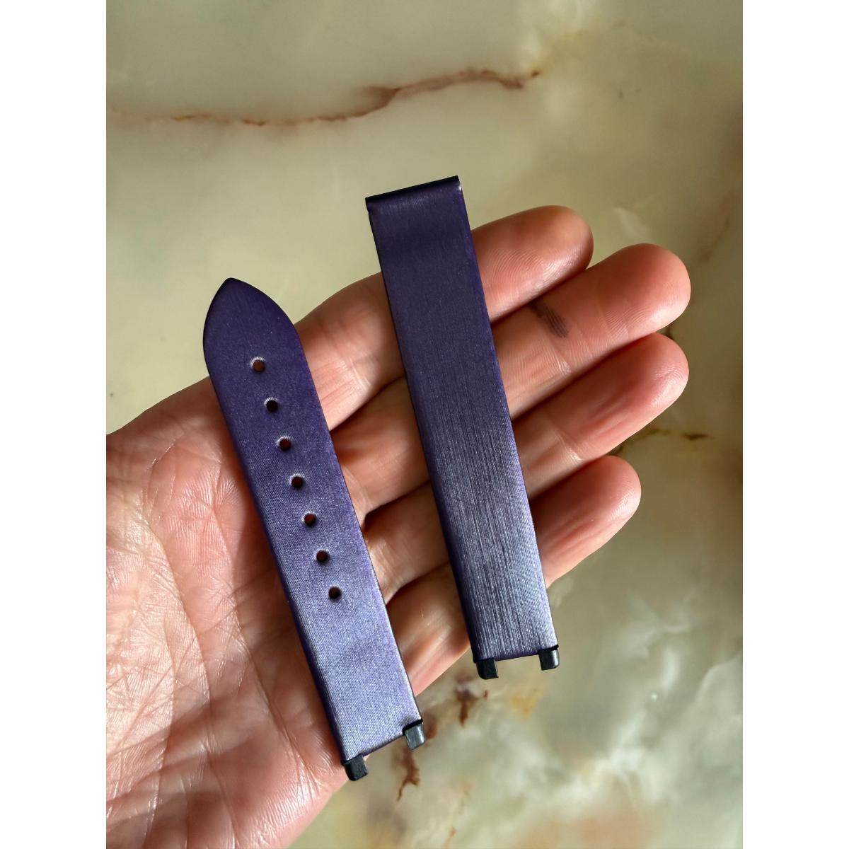 Authentic Omega De Ville Ladymatic Purple Satin Watch Strap Band 16mm 98000448