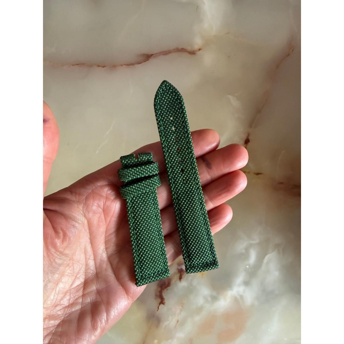 Authentic Omega Green Fabric Watch Strap Band 20mm 98000070