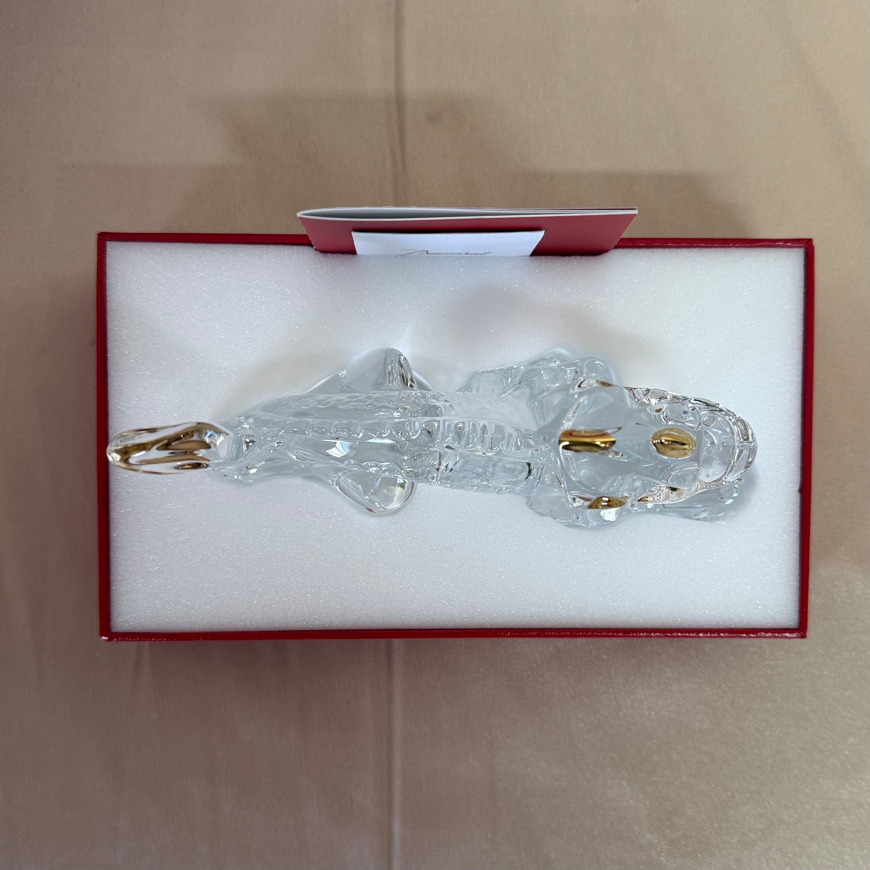 Baccarat Crystal Zodiac Clear & Gold Dragon Figurine 2815632