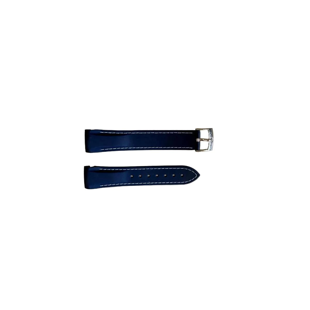 Authentic Omega Blue Rubber Watch Strap Band 18mm w Buckle 98000439
