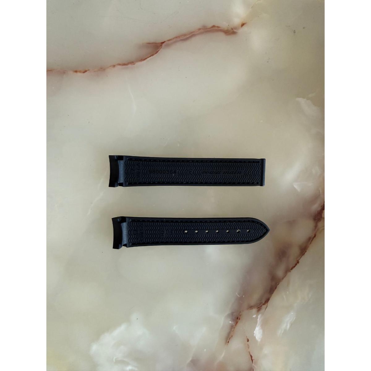 Authentic Omega Black Rubber Watch Strap Band 20mm 98000364