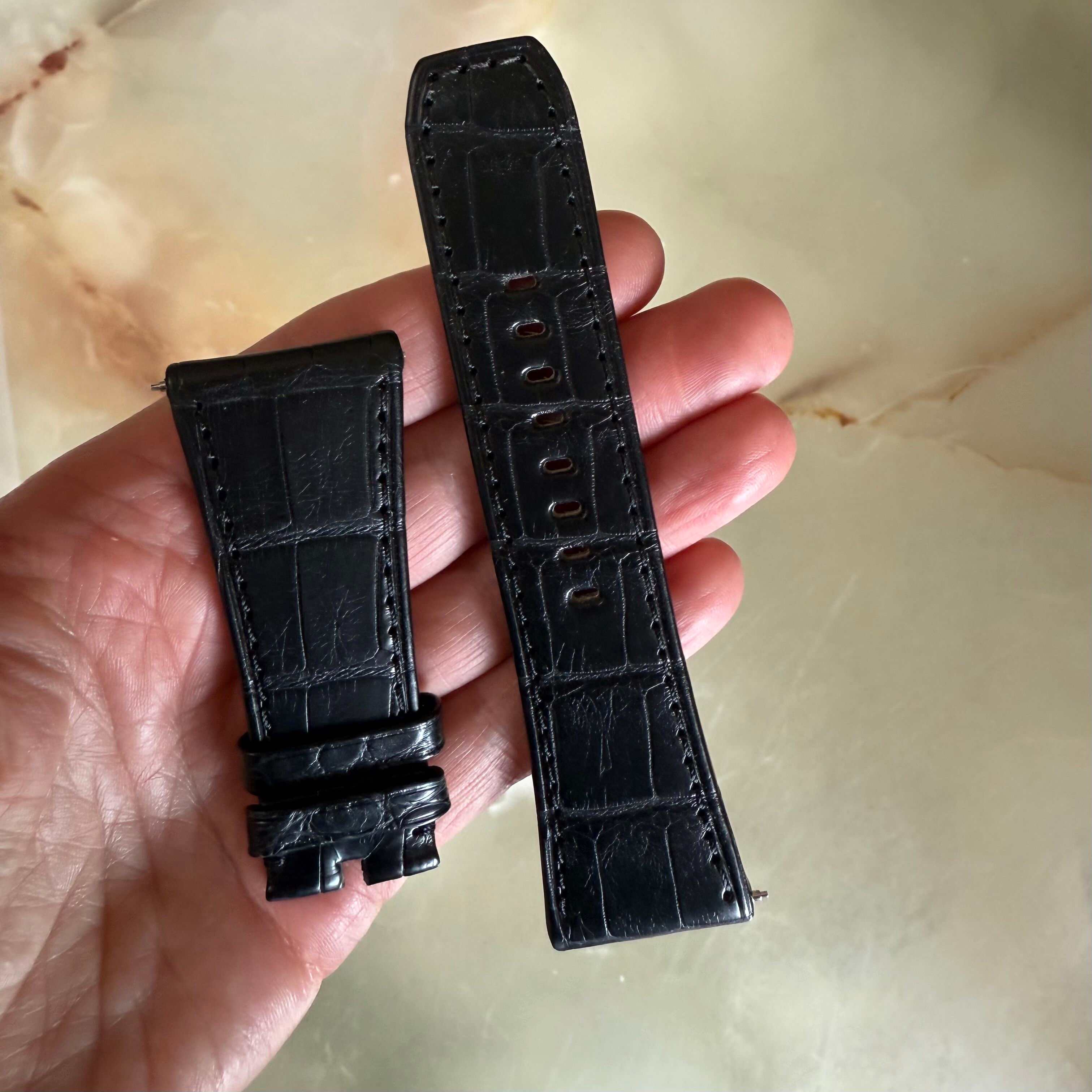 Authentic Raymond Weil Don Giovanni Black Crocodile Watch Strap Band 28mm