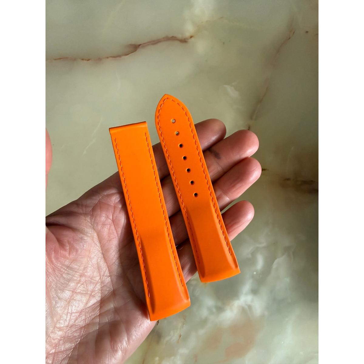 Authentic Omega Orange Rubber Watch Strap Band 22mm 98000383