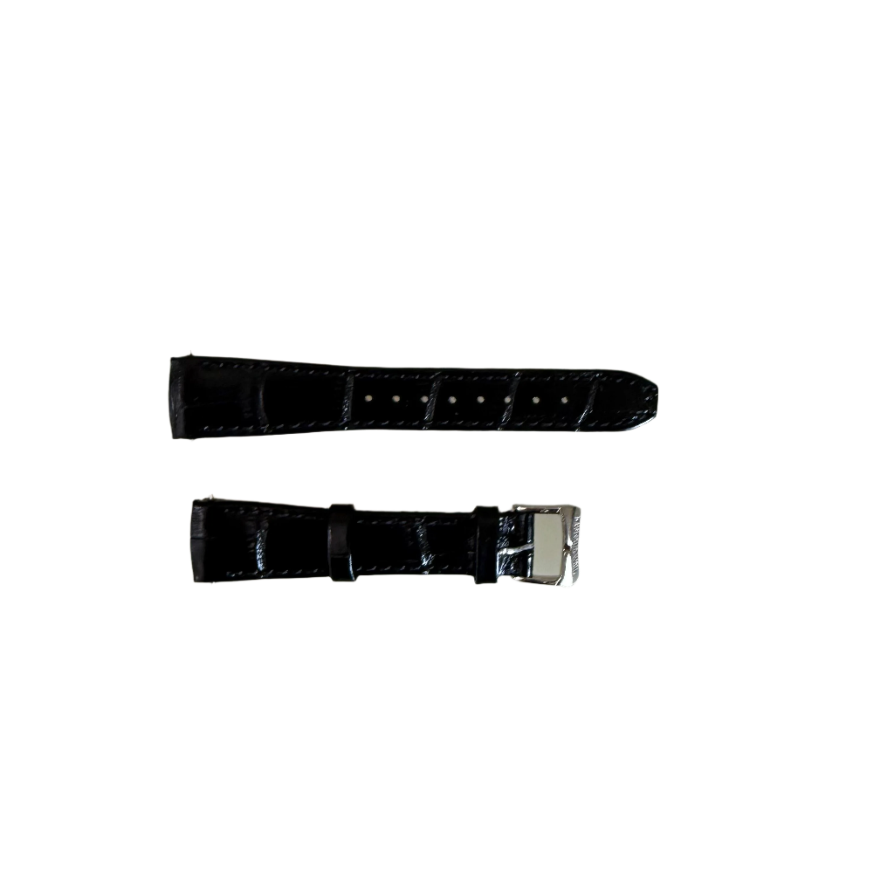 Authentic Raymond Weil Black Croco Leather Watch Strap Band 17mm w Buckle
