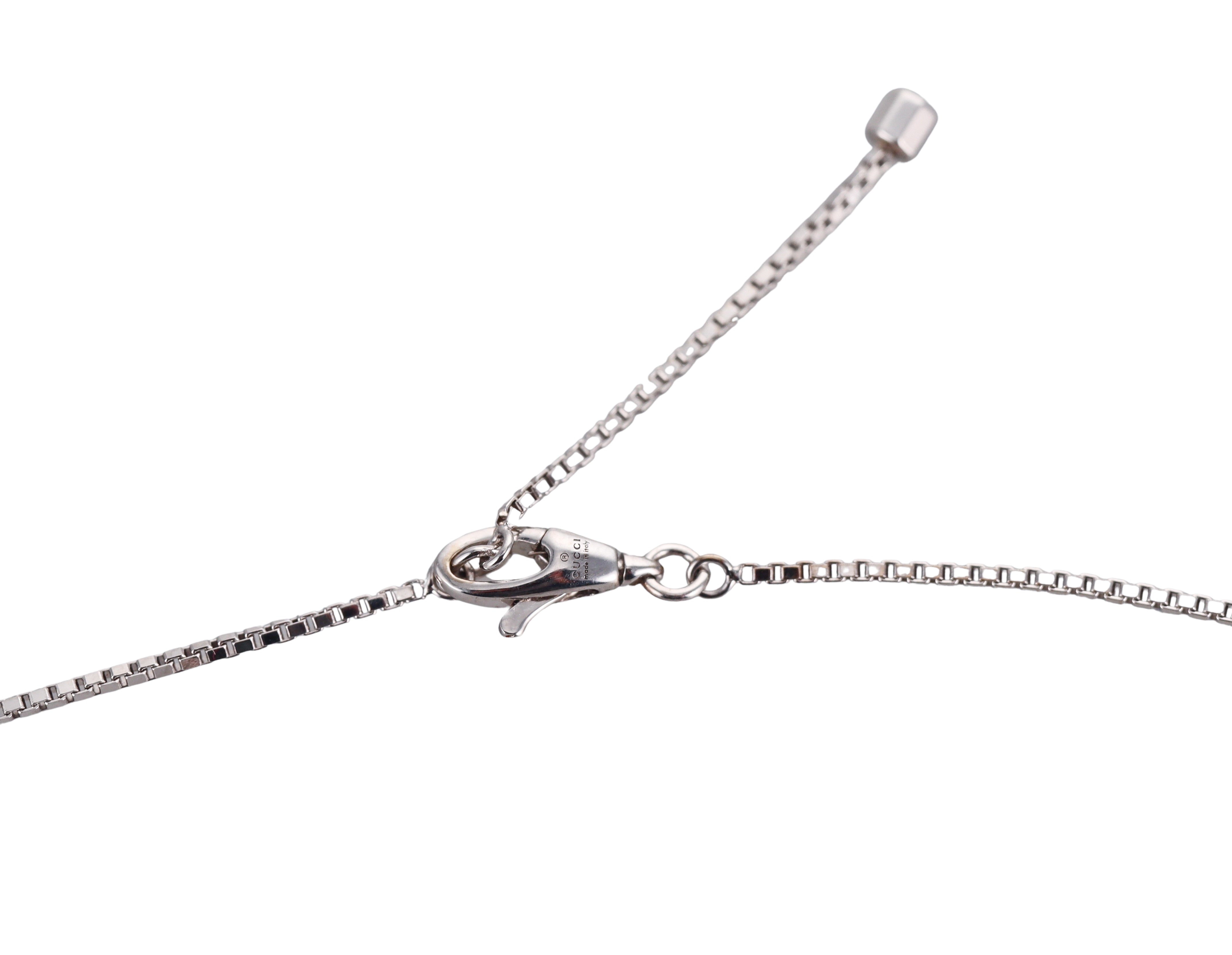 18k White Gold Gucci Rubellite Link to Love Necklace Retail $4300