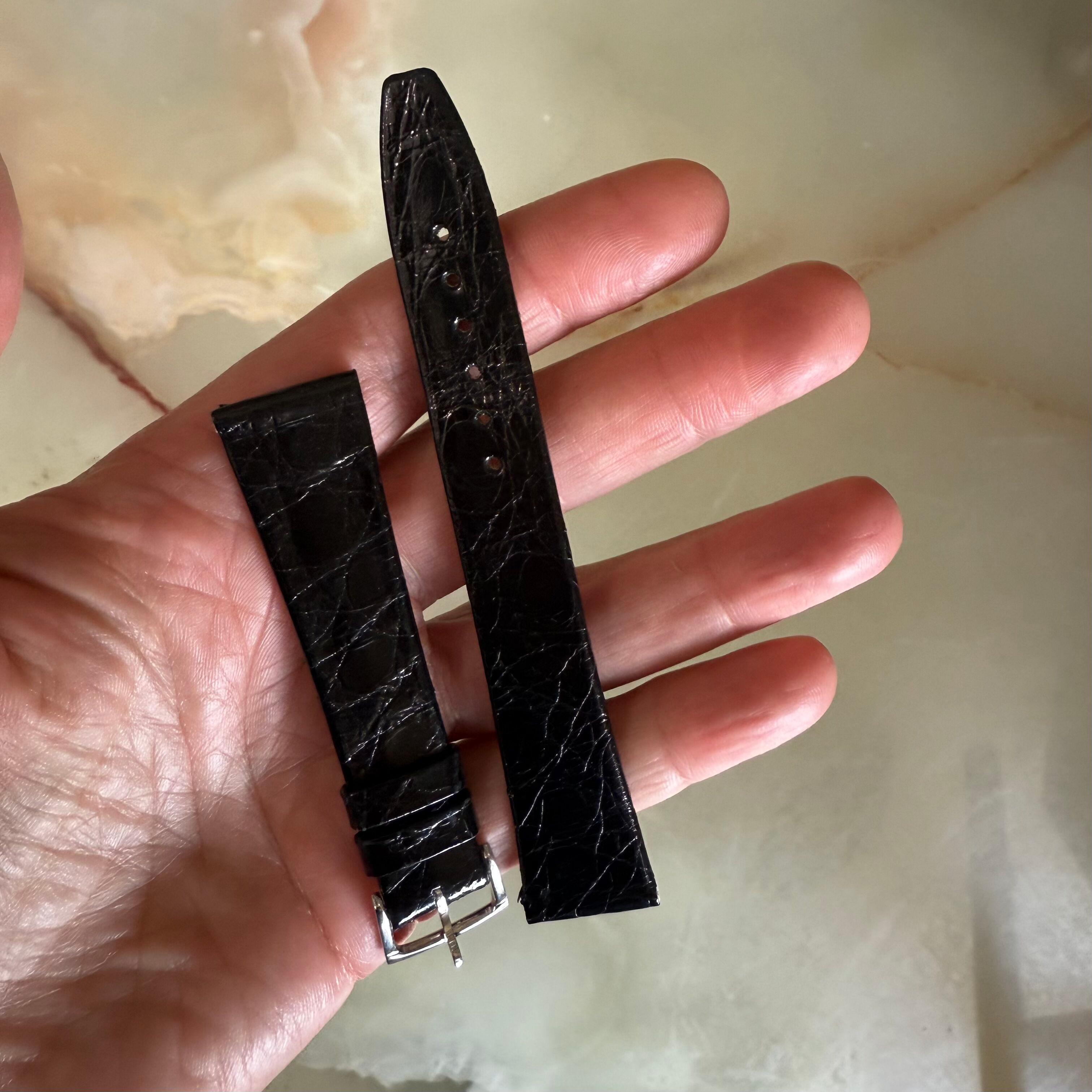 Authentic Raymond Weil Black Alligator Watch Strap Band 18mm w Buckle